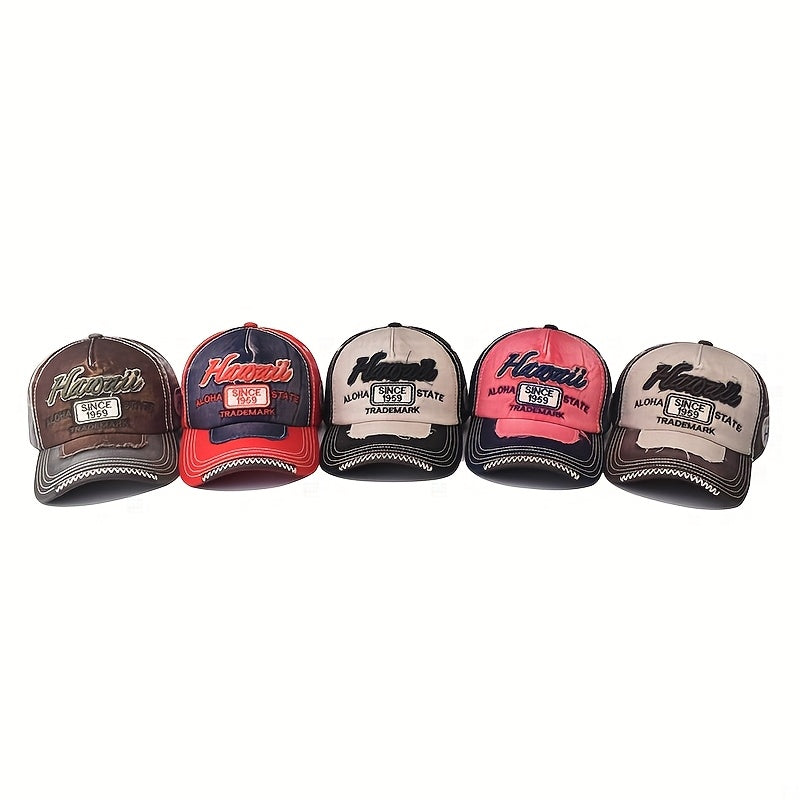 Distressed Embroidered Hip Hop Hat Baseball Cap Peaked Cap - Unisex Adjustable Trucker Hat | Perfect Gift