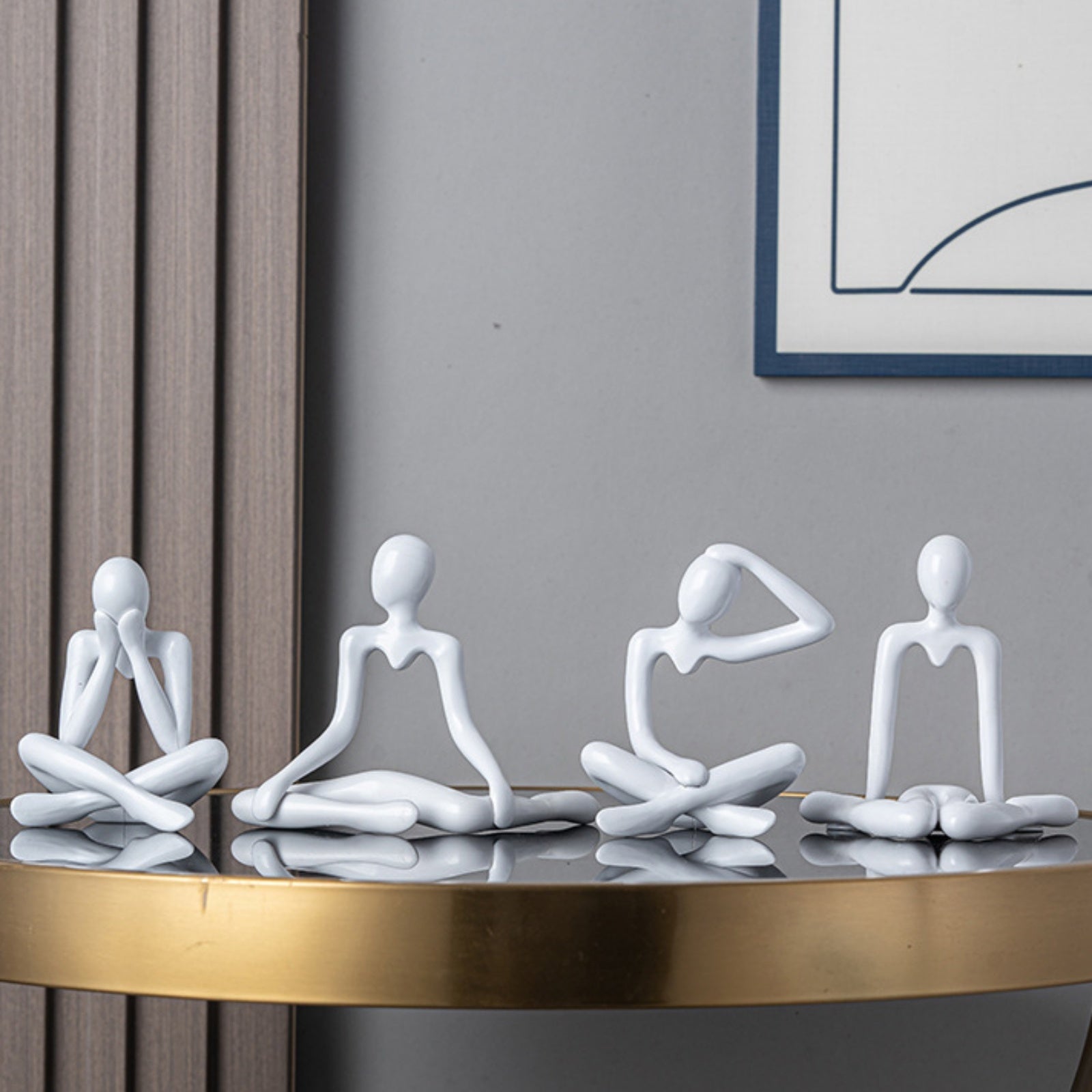 Resin Thinker Statue Desktop Ornaments, Abstract Art Sculpture, Home Living Room Office Shelf Decorative Collectible Figurines