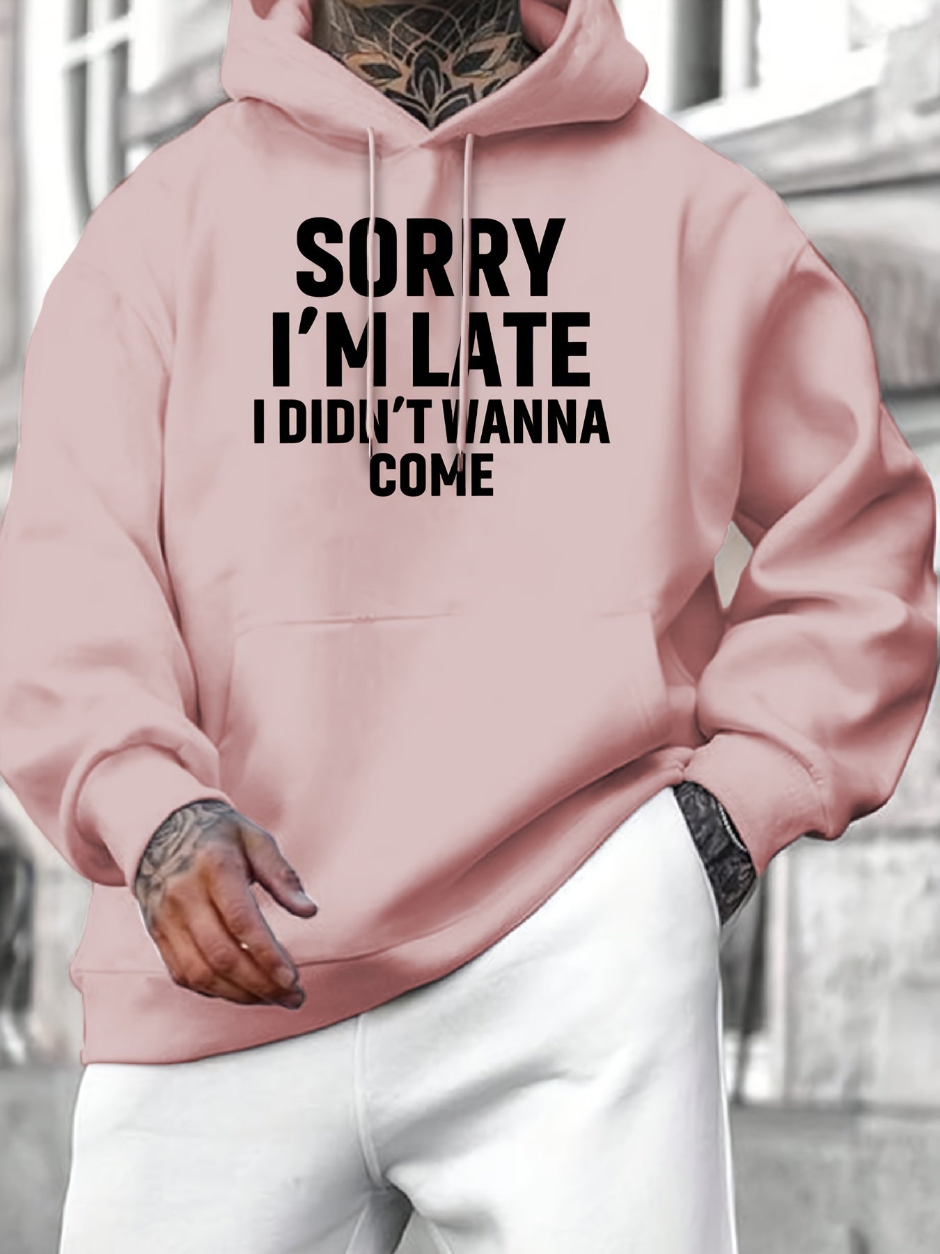 Kangaroo Pocket Hoodie - Funny Graphic Print Sweatshirt with Casual Long Sleeve Pullover Design, Perfect for Fall and Winter, Men's Clothing