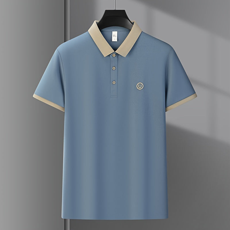 New Men'S Short-Sleeved Polo Shirt with a Collar, High-End Embroidery, Summer Solid-Color Top, T-Shirt, Half-Sleeve, Versatile Men'S Wear