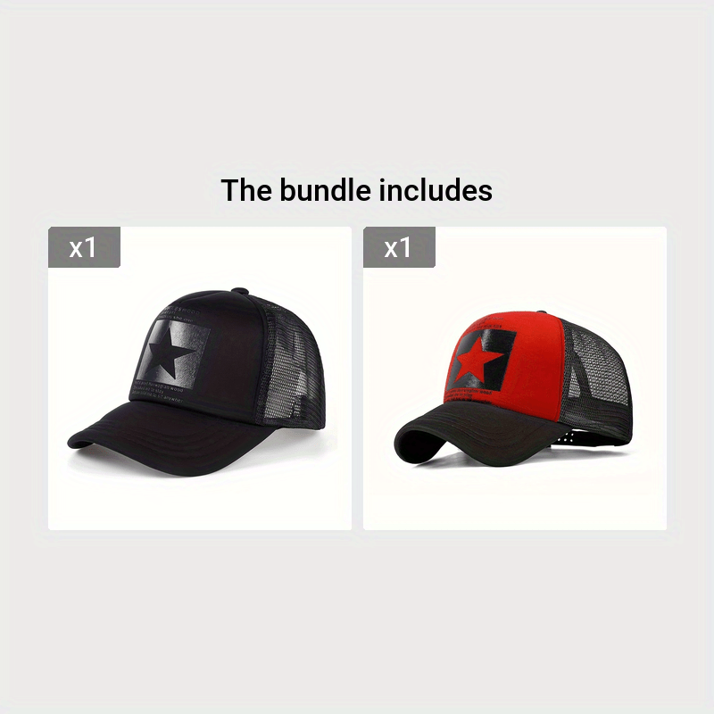 Lightweight Breathable Mesh Unisex Trucker Hat - Pentagram Print Baseball Cap - Casual Sports Dad Hats For Women & Men