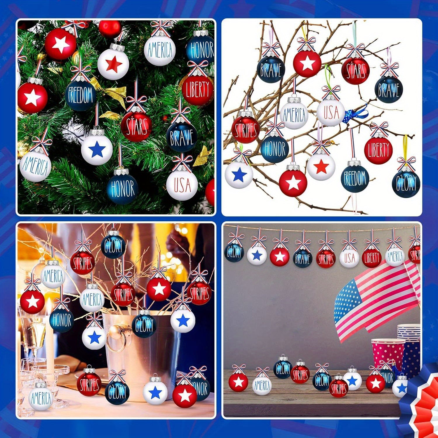 Wooden Patriotic Hanging Ornaments Independence Day 4th of July Ball Decoration Festival Supplies