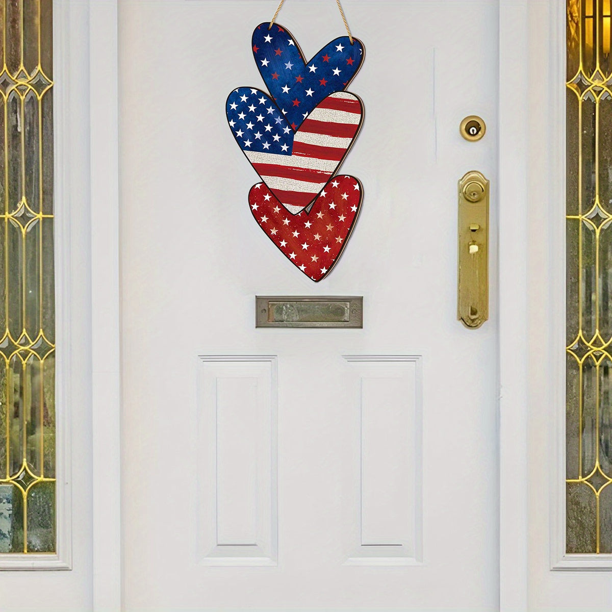 Patriotic Heart-Shaped Wooden Wall Decor - American Flag Design for July 4th, Father'S Day, Independence Day & Graduation Season - Versatile Hanging Ornament for Farmhouse Galler