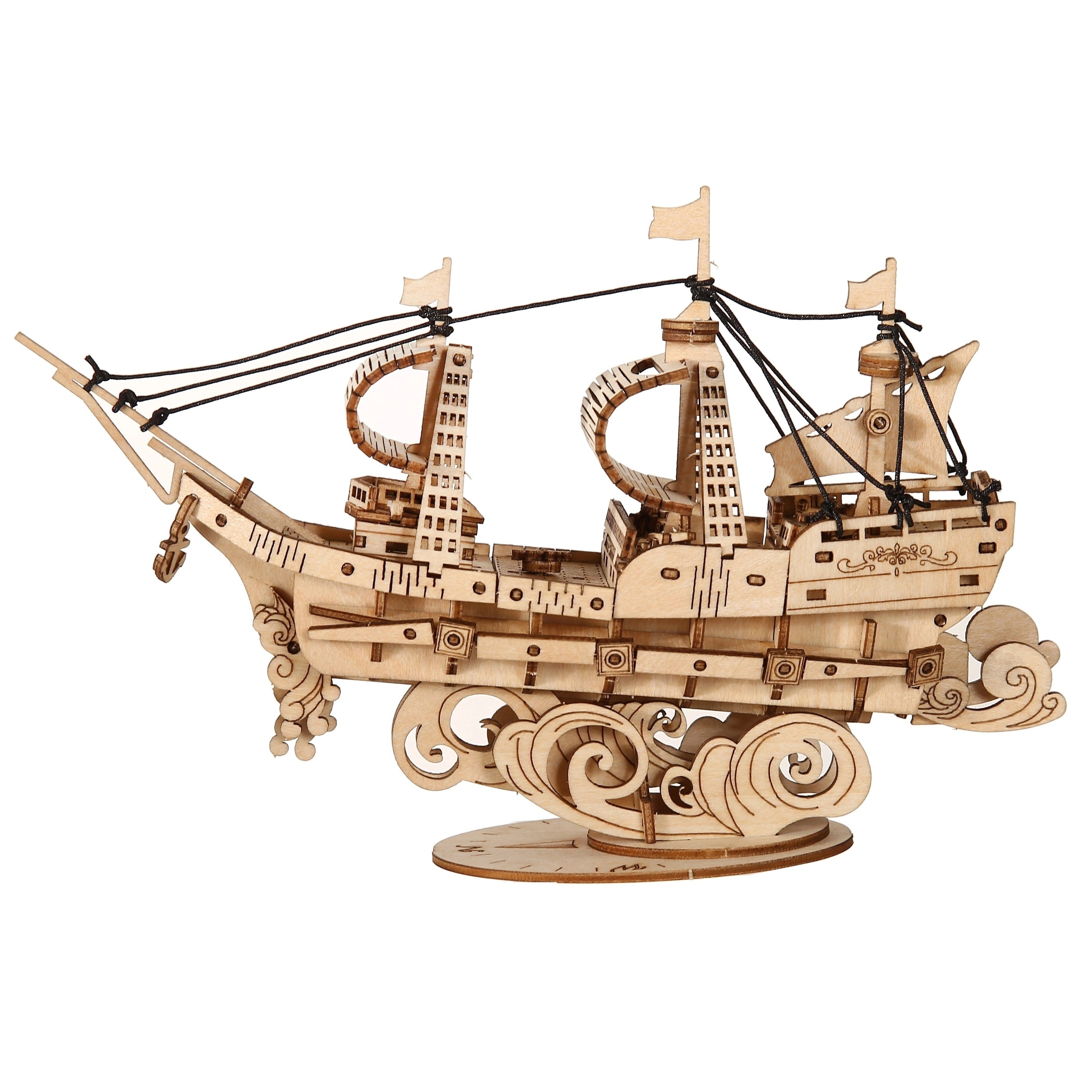3D Ocean Sailboat Wooden Puzzle - DIY Scale Model Kit - Home Decoration, Birthday/Christmas Gift