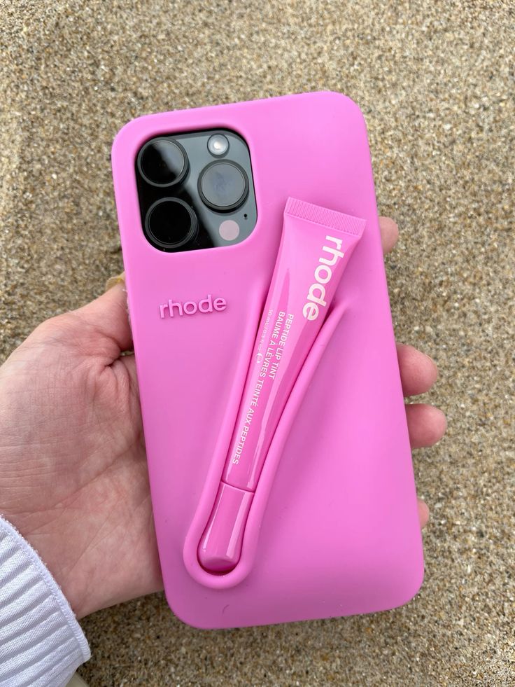 DIY Rhode Short Cake Soft Silicone Lipstick Phone Case For iPhone 16 15 14 13 12 11 Pro Max Plus Portable Lip Gloss Holder Ins Hot Cover