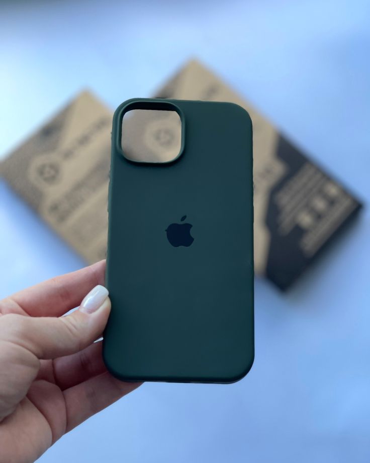 Luxury Original Silicone Apple Lake Green for Phone case 16 14 15 13 12 Pro Max Official Cases Full Cover