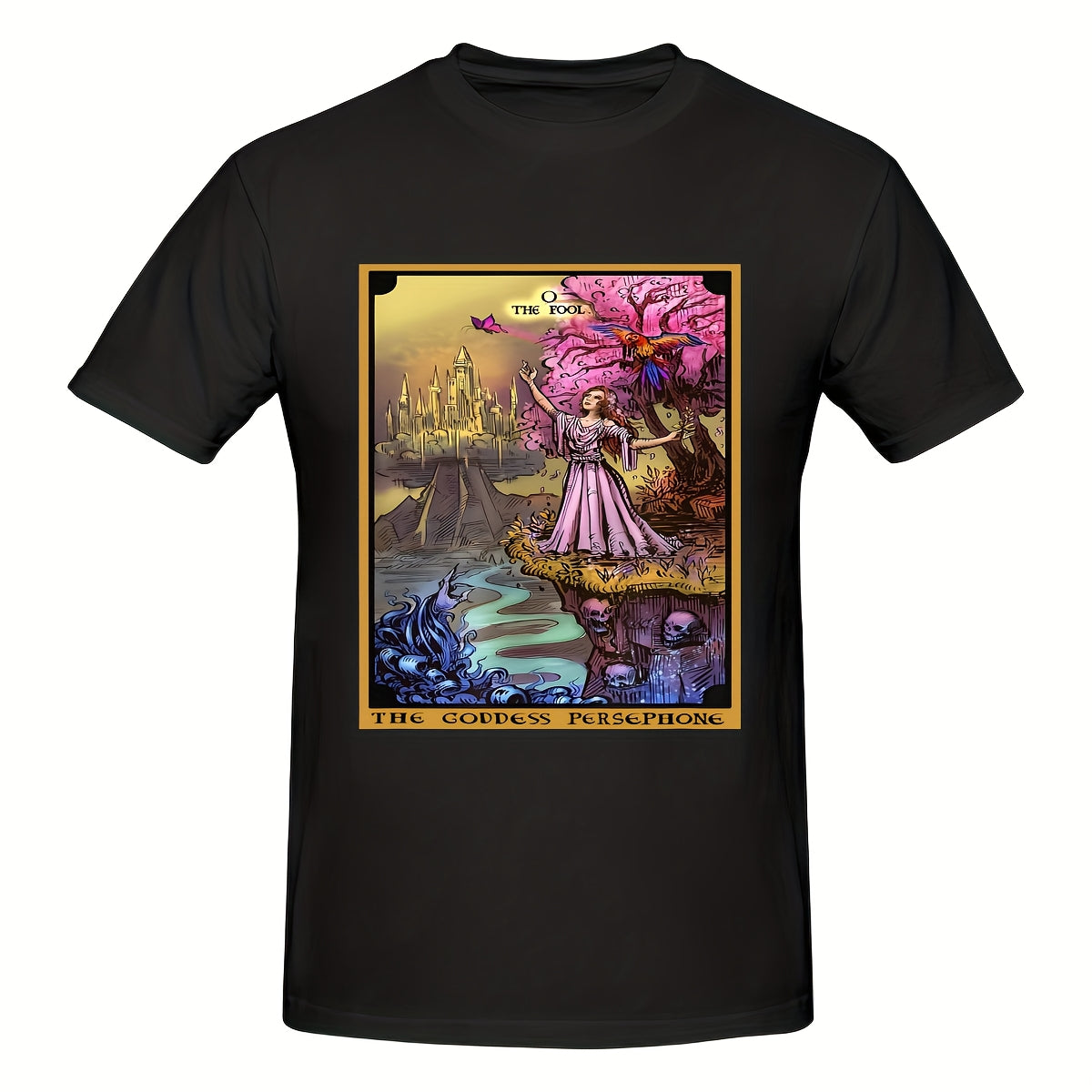 Occult Tarot Graphic Tee - Gothic Witch Clothing with The Underworld Goddess, Black T-Shirt for Halloween, Pagans, Wiccans - Plus Size Available - Heavy Cotton Shirt for Men & Women, Halloween Costumes, Spiritual Apparel, Mys