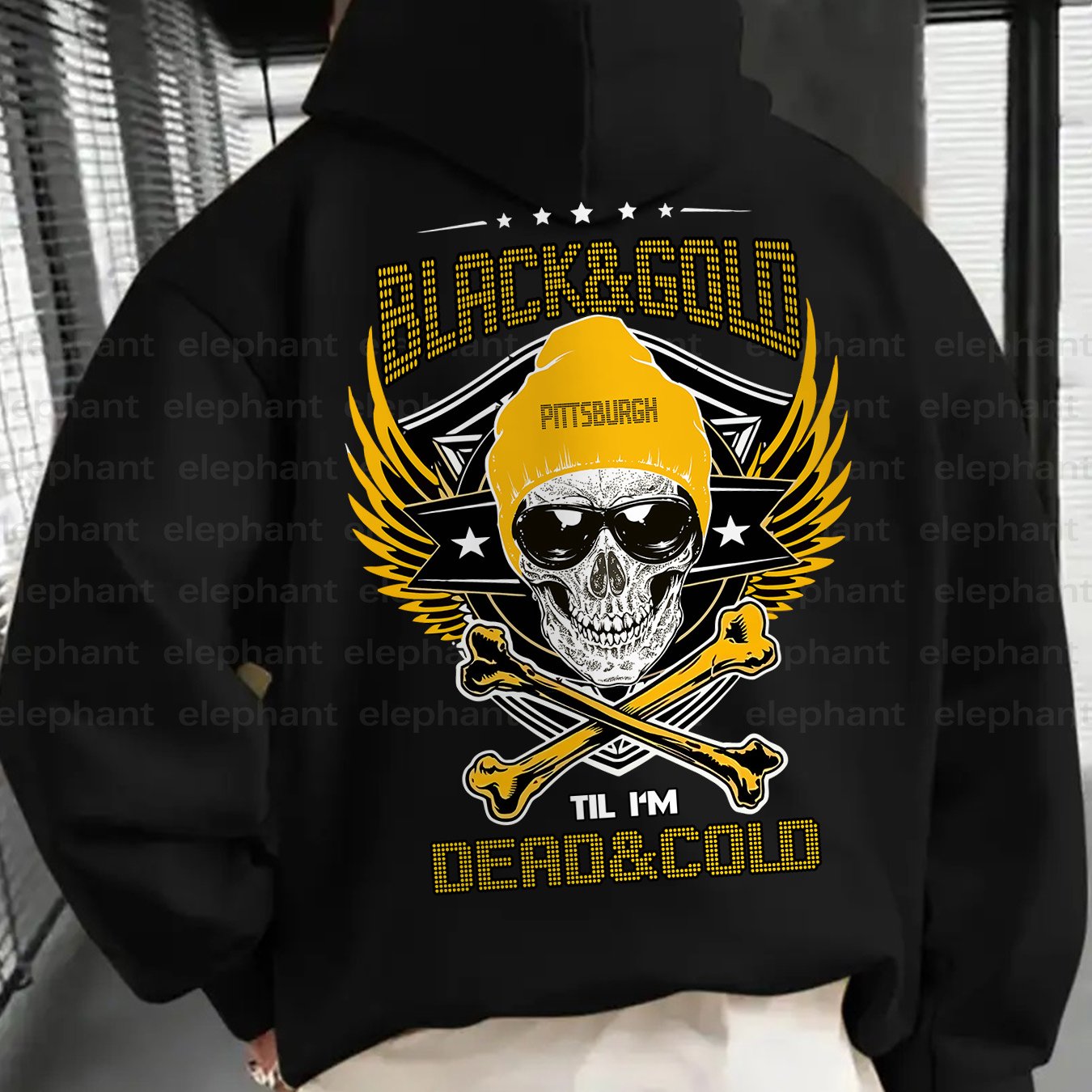 New Stylish 1pc Thickened Printed Casual Pocket Hoodie - Pittsburgh Football Creative Graphic Print - Unisex Autumn and Winter Hoodie and Sweatshirt for Football Enthusiasts