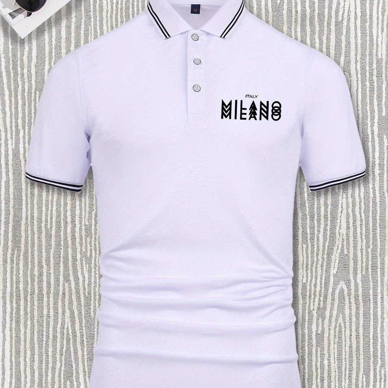 Men'S Casual And Fashionable Business Short Sleeved Polo Shirt, Relaxed And Casual Business Style, Breathable Short Sleeved Top, Suitable for Outdoor Golf, Tennis, Golf Shirts, Holiday Gifts