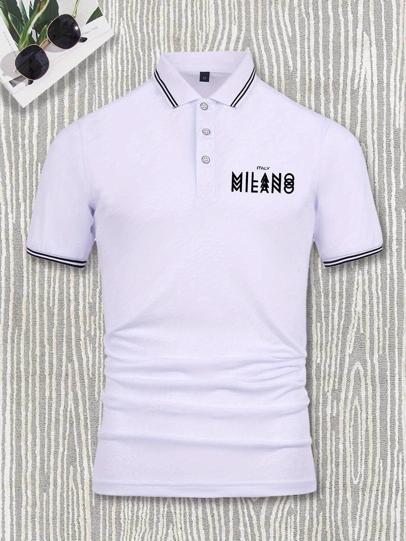 Men'S Casual And Fashionable Business Short Sleeved Polo Shirt, Relaxed And Casual Business Style, Breathable Short Sleeved Top, Suitable for Outdoor Golf, Tennis, Golf Shirts, Holiday Gifts