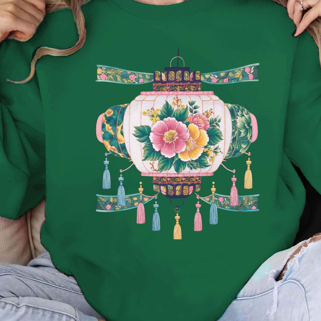 Teediy Floral Embroidered Lantern Women'S Sweatshirts