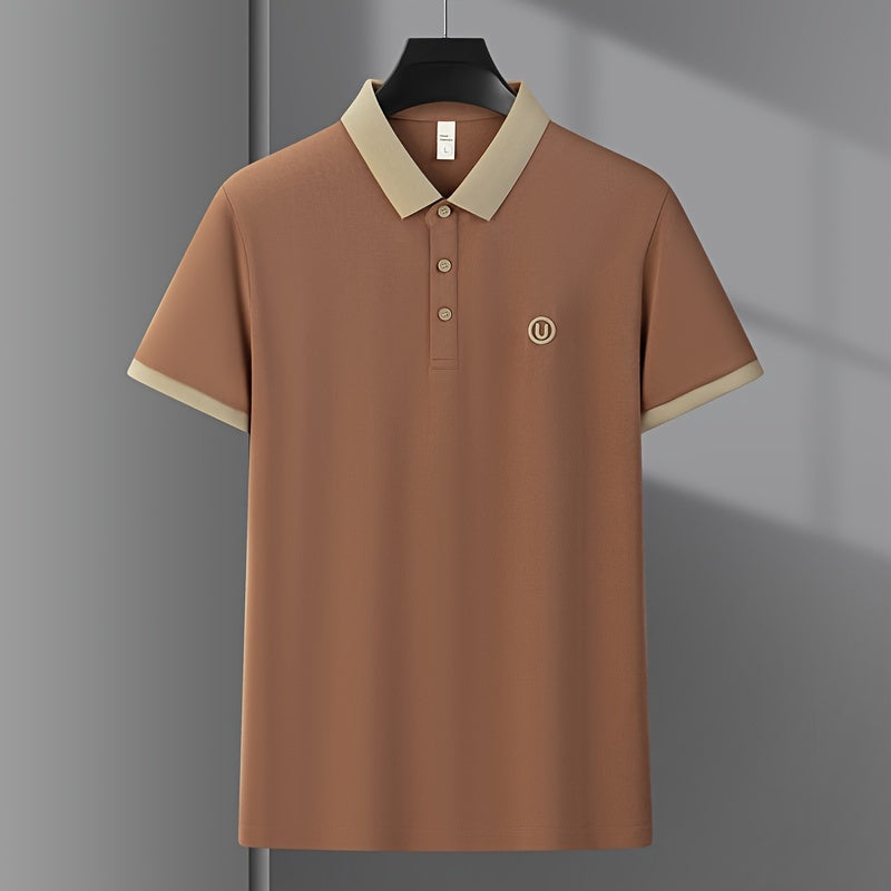 New Men'S Short-Sleeved Polo Shirt with a Collar, High-End Embroidery, Summer Solid-Color Top, T-Shirt, Half-Sleeve, Versatile Men'S Wear