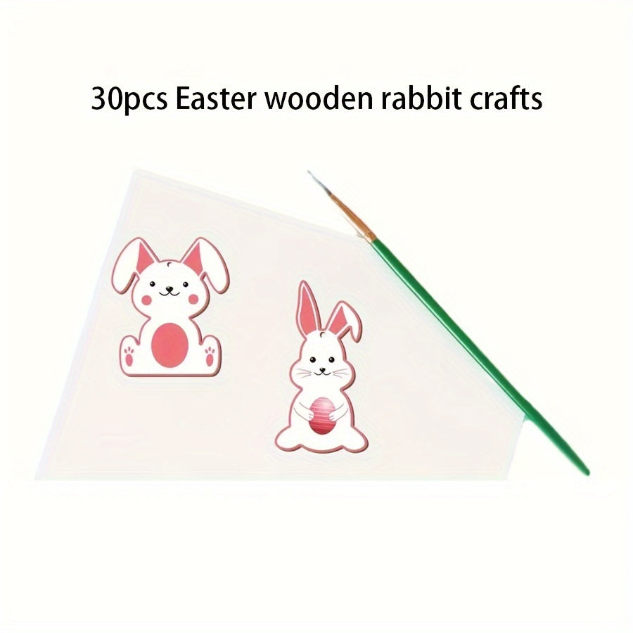 Easter Bunny Wooden Craft Cutouts - DIY Blank Rabbit Ornaments for Painting & Decorating, 6 Unique Designs, Perfect for Easter Gifts & Home Decor