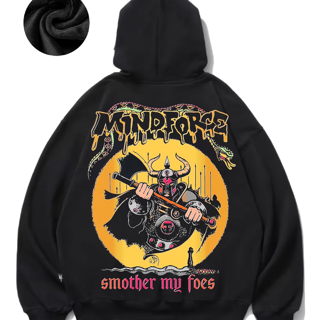 Mindforce Smother My Foes Men's fashion printed fleece hoodie for autumn and winter wear casual comfort