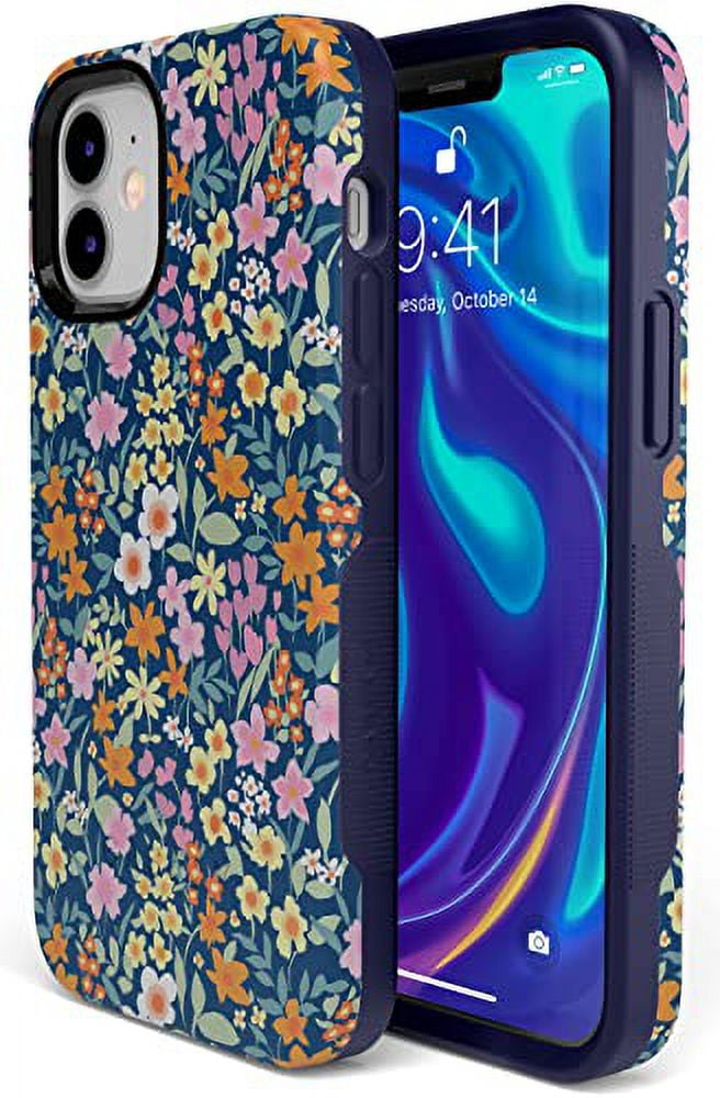 Casely iPhone Case | Compatible with MagSafe | Full Bloom | Navy Floral Case