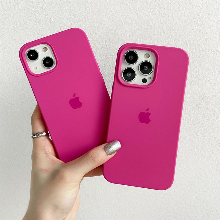 Luxury Original Silicone Apple Fuchsia for Phone case 16 14 15 13 12 Pro Max Official Cases Full Cover