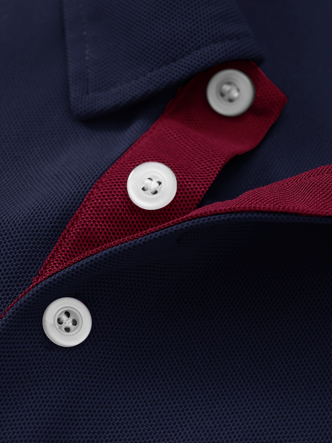 Men's Stretch Shirt - Deep Red Italian Flag Print, Breathable Knit Fabric, Button Collar & Red Trim, Regular Fit for Summer Golf & Outdoor Activities, Golf Shirt, Easycare Material