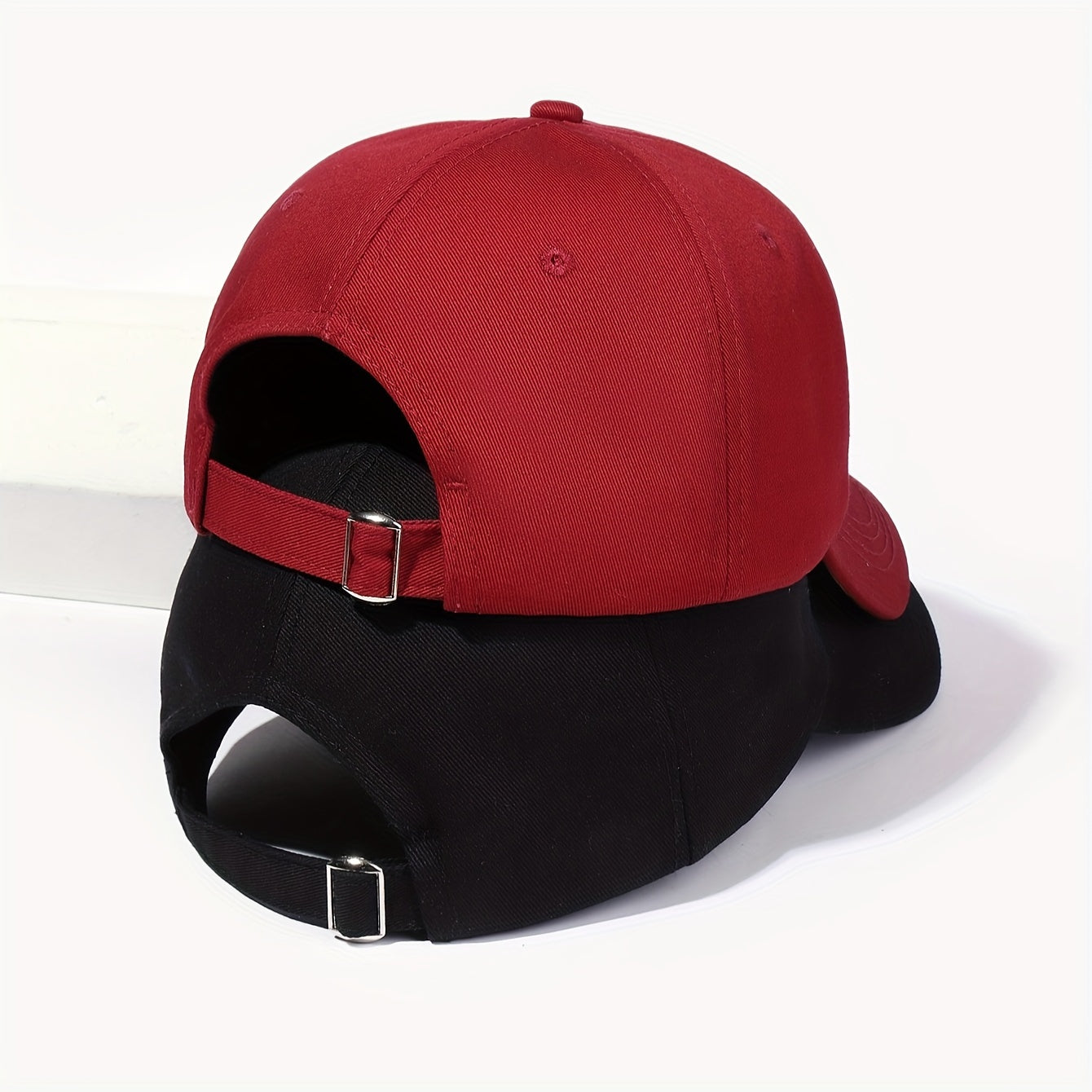 Unisex Embroidered Adjustable Sun Protection 2pcs Double Heart Baseball Caps - Woven Fabric, Hand Wash/Dry Clean, Holiday Theme Outdoor Leisure Hats, Casual Headgear | Adjustable Caps | Structured Cap