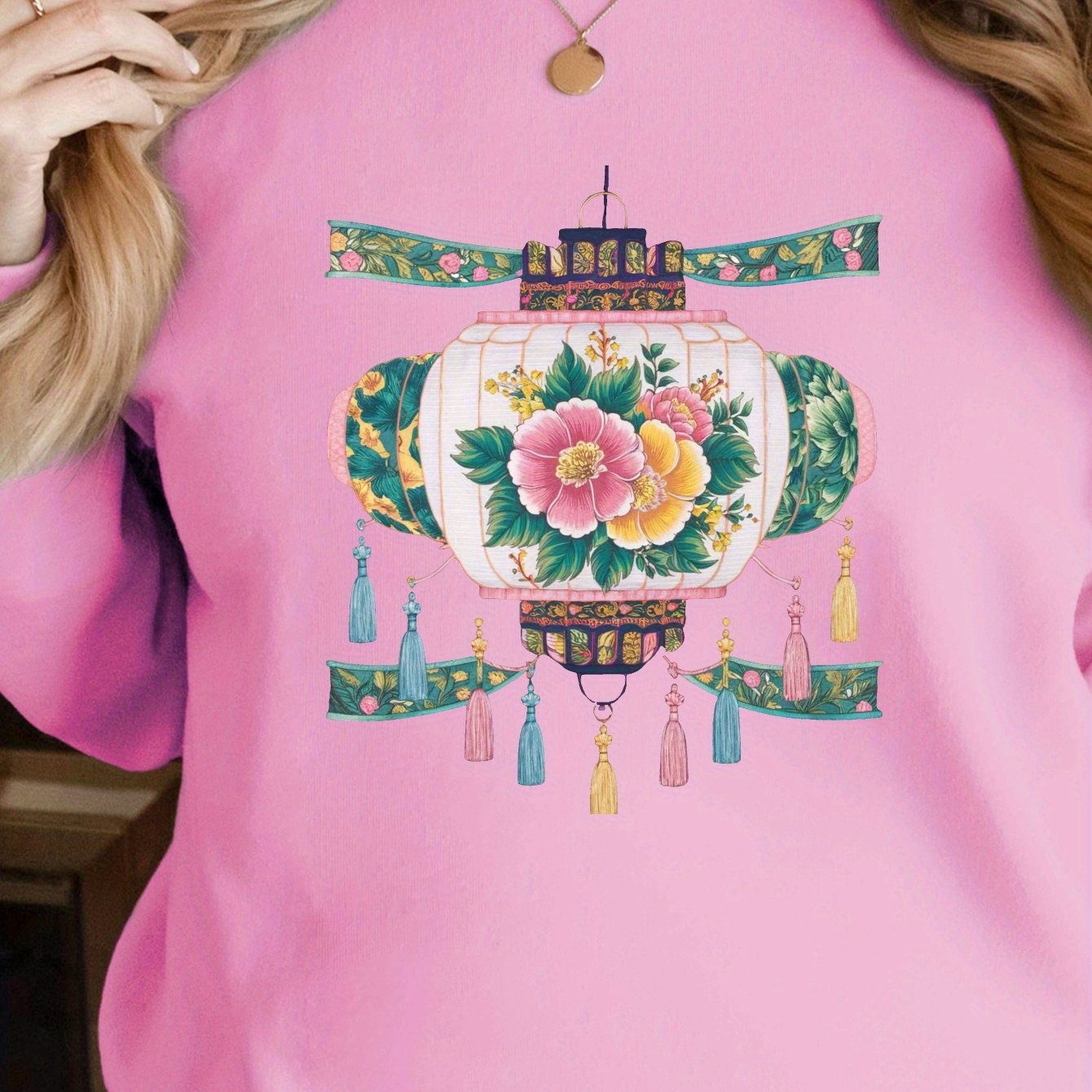 Teediy Floral Embroidered Lantern Women'S Sweatshirts