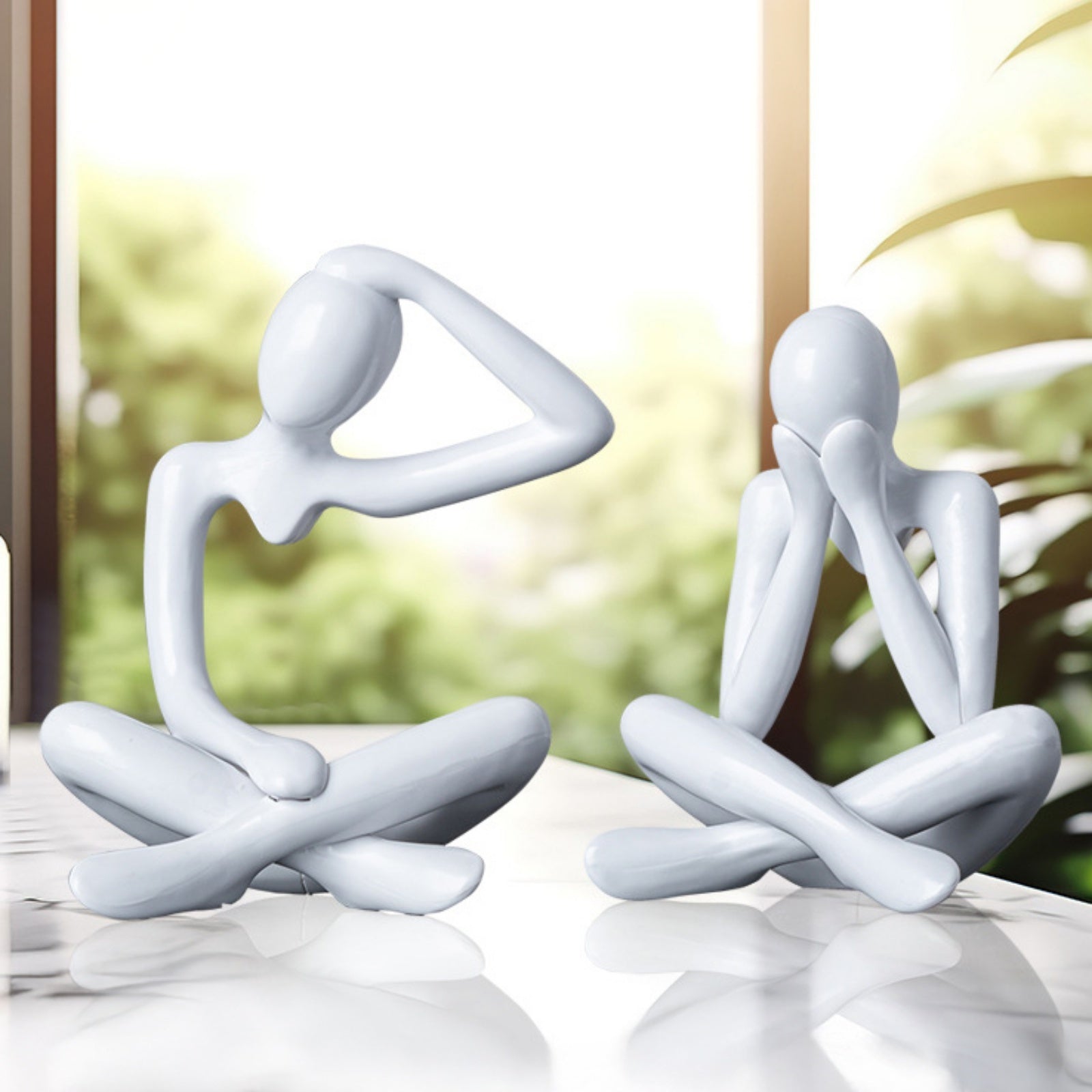 Resin Thinker Statue Desktop Ornaments, Abstract Art Sculpture, Home Living Room Office Shelf Decorative Collectible Figurines