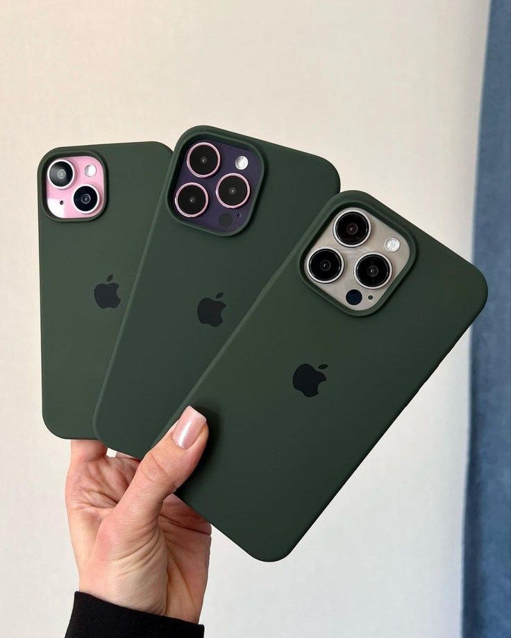 Luxury Original Silicone Apple Lake Green for Phone case 16 14 15 13 12 Pro Max Official Cases Full Cover