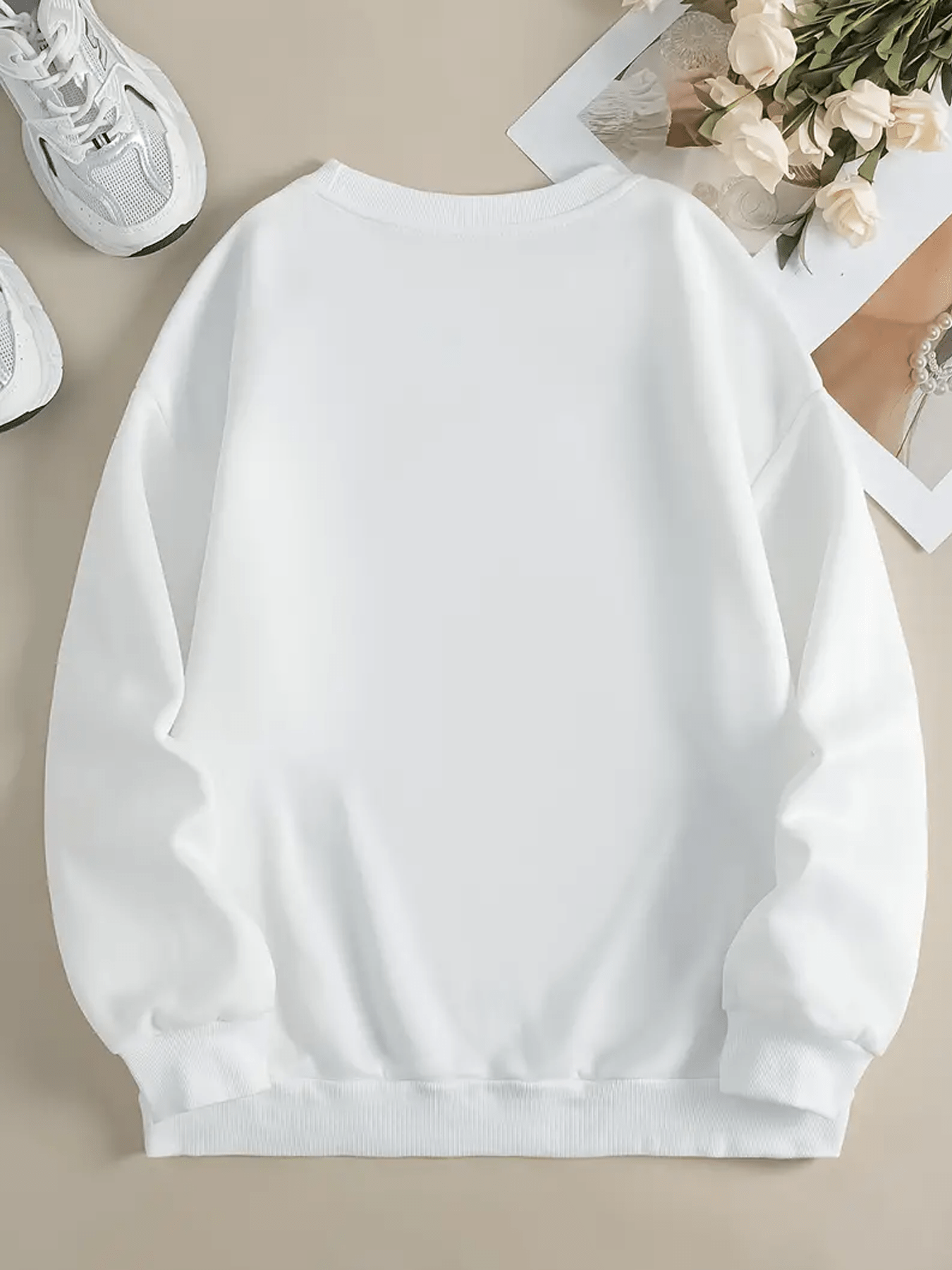 Women'S Cotton Blend Knit Crew Neck Sweatshirt with Pizza Planet Graphic - Casual Fall/Winter Top