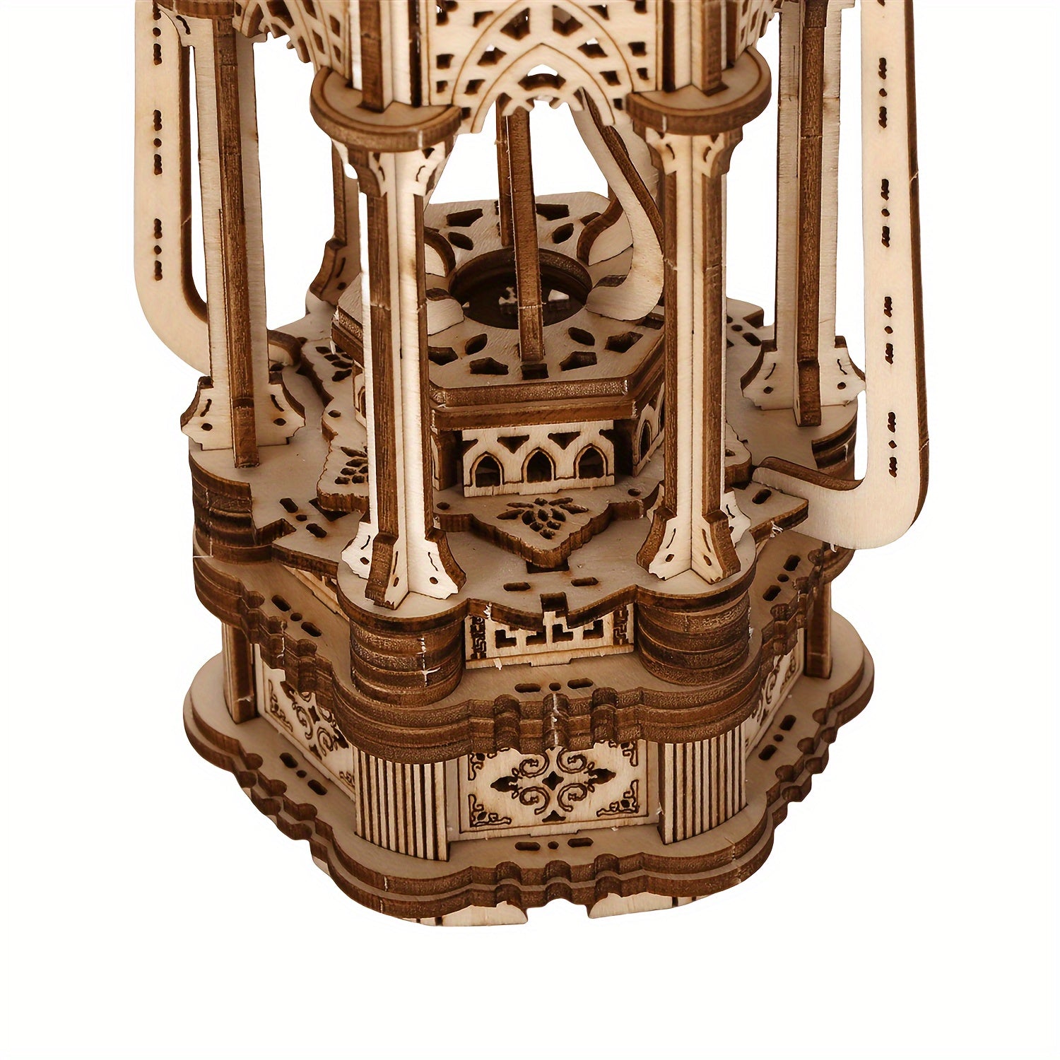 3D Three-dimensional Puzzle Wooden Retro Classic Lanterns Model, DIY Handmade Assembled Birthday Gift