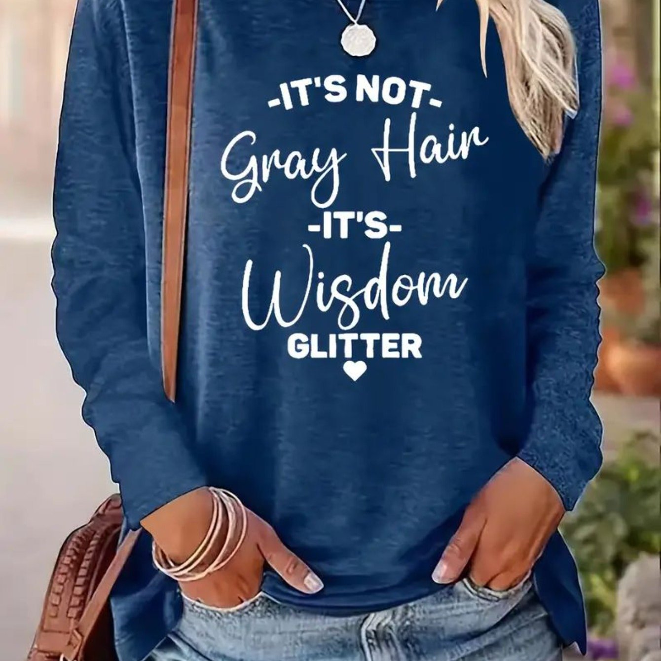 Whimsical Heart & Paw Print Crew Neck Long Sleeve T-Shirt - Women's Casual Spring & Fall Clothing - Valentine's Day Gift Idea