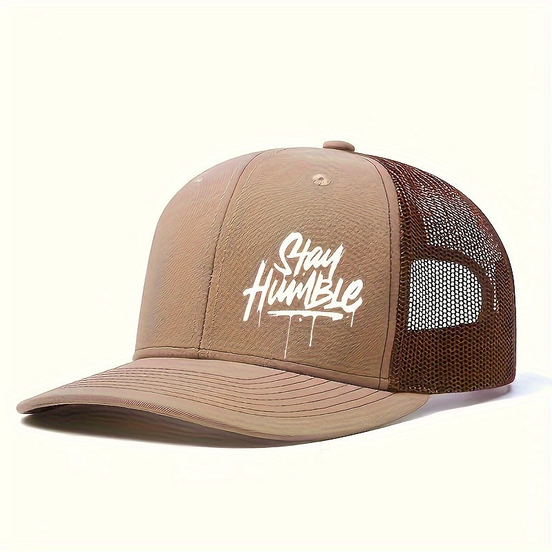 Breathable Lightweight Polyester Adjustable Mesh Trucker Hat - 1pc Unisex Baseball Cap with