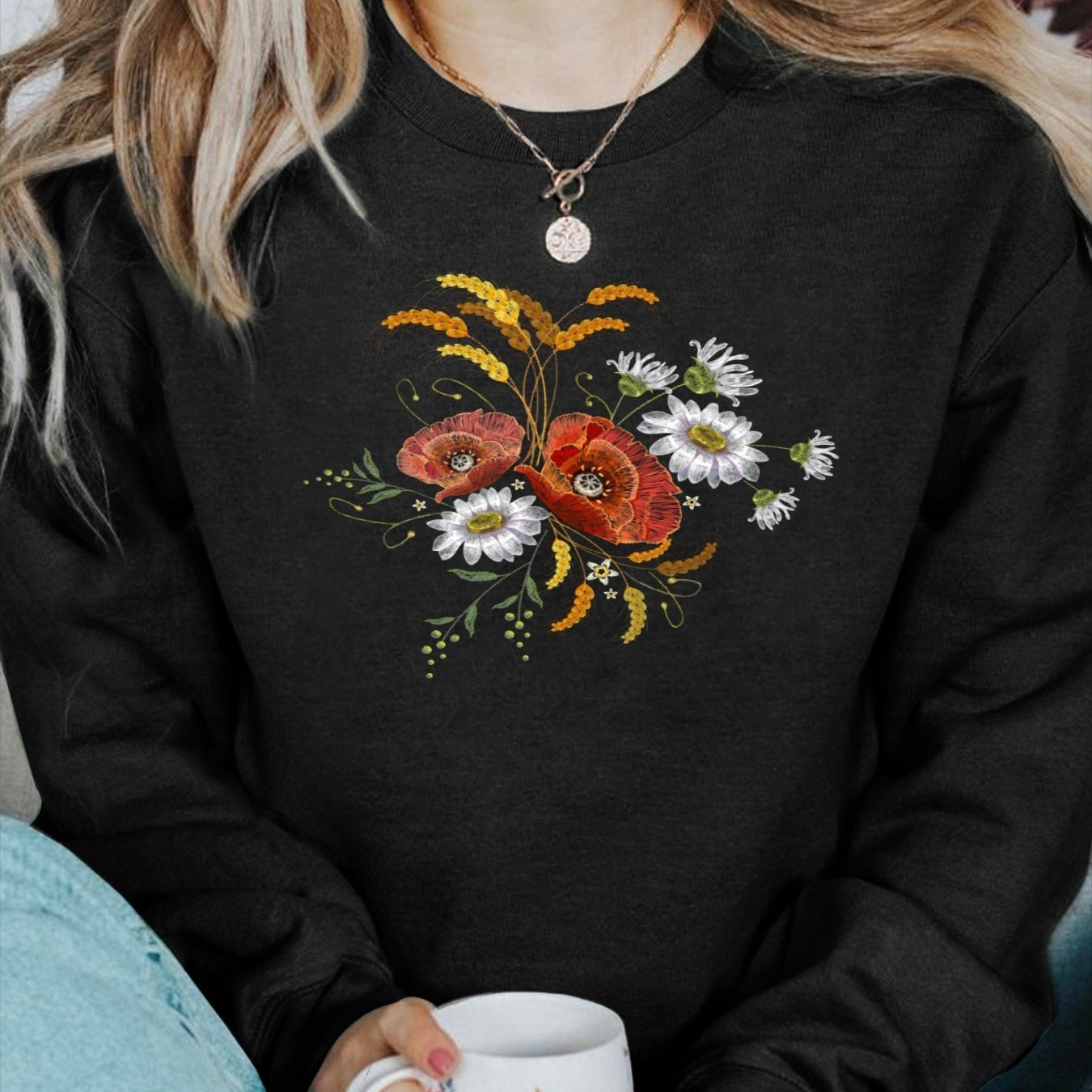 Women's Casual Versatile Fashion Round Neck Long Sleeve Cotton Pullover Sweatshirt