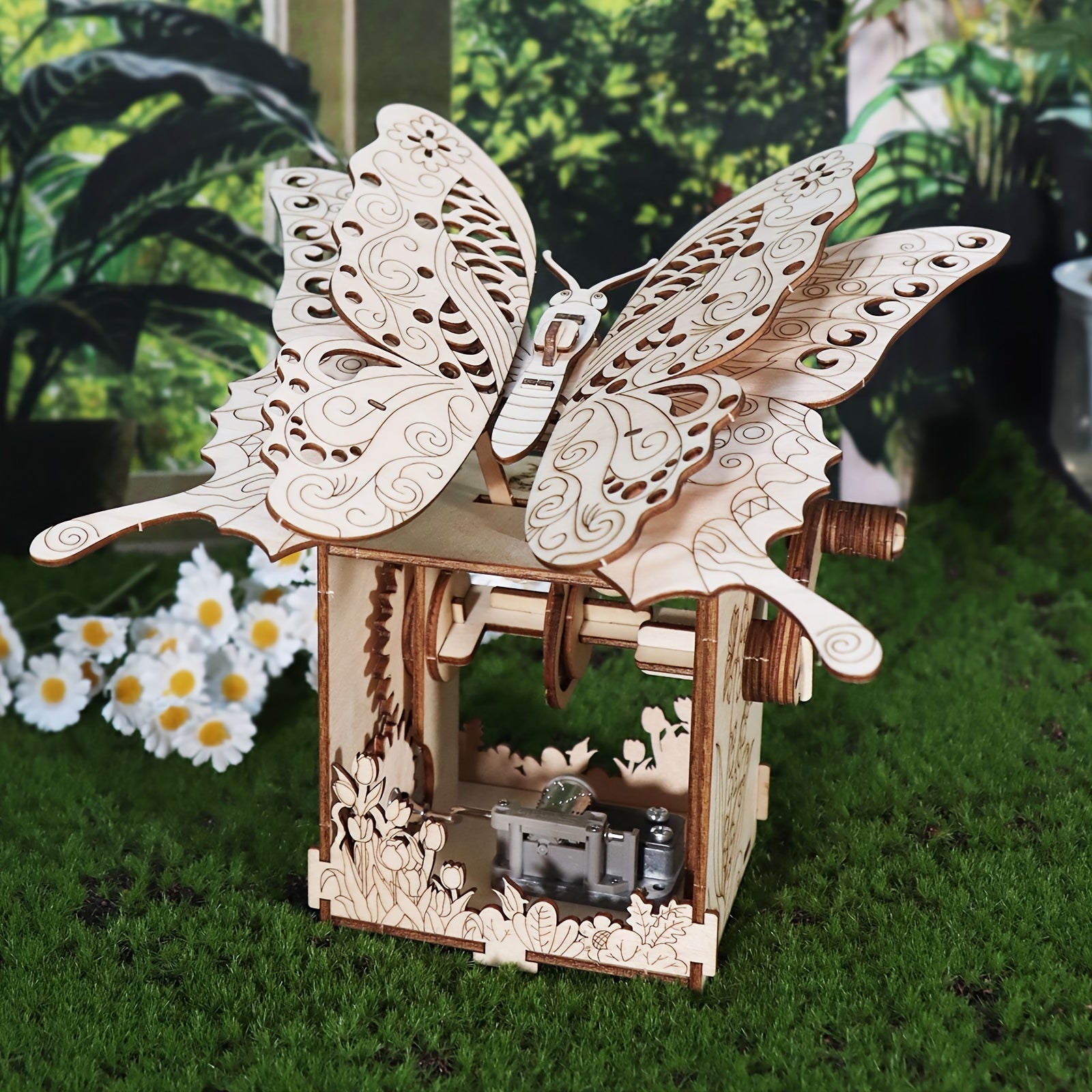 3D Handmade Wooden Butterfly Music Box You Are My Sunshine Assembly Model Kit - Holidays, Birthdays, Christmas Gifts