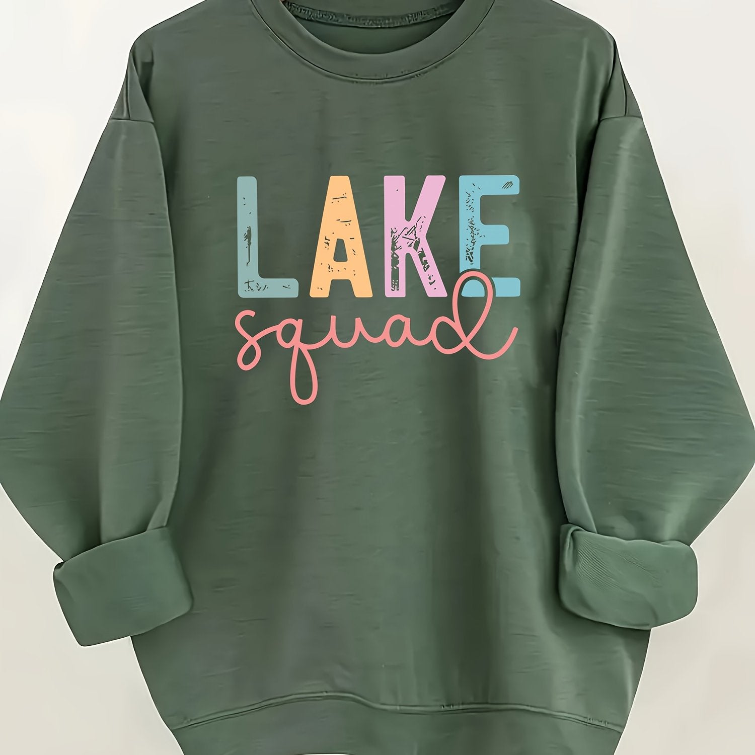 Letter Print Sweatshirt, Crew Neck Casual Sweatshirt for Women's Clothing
