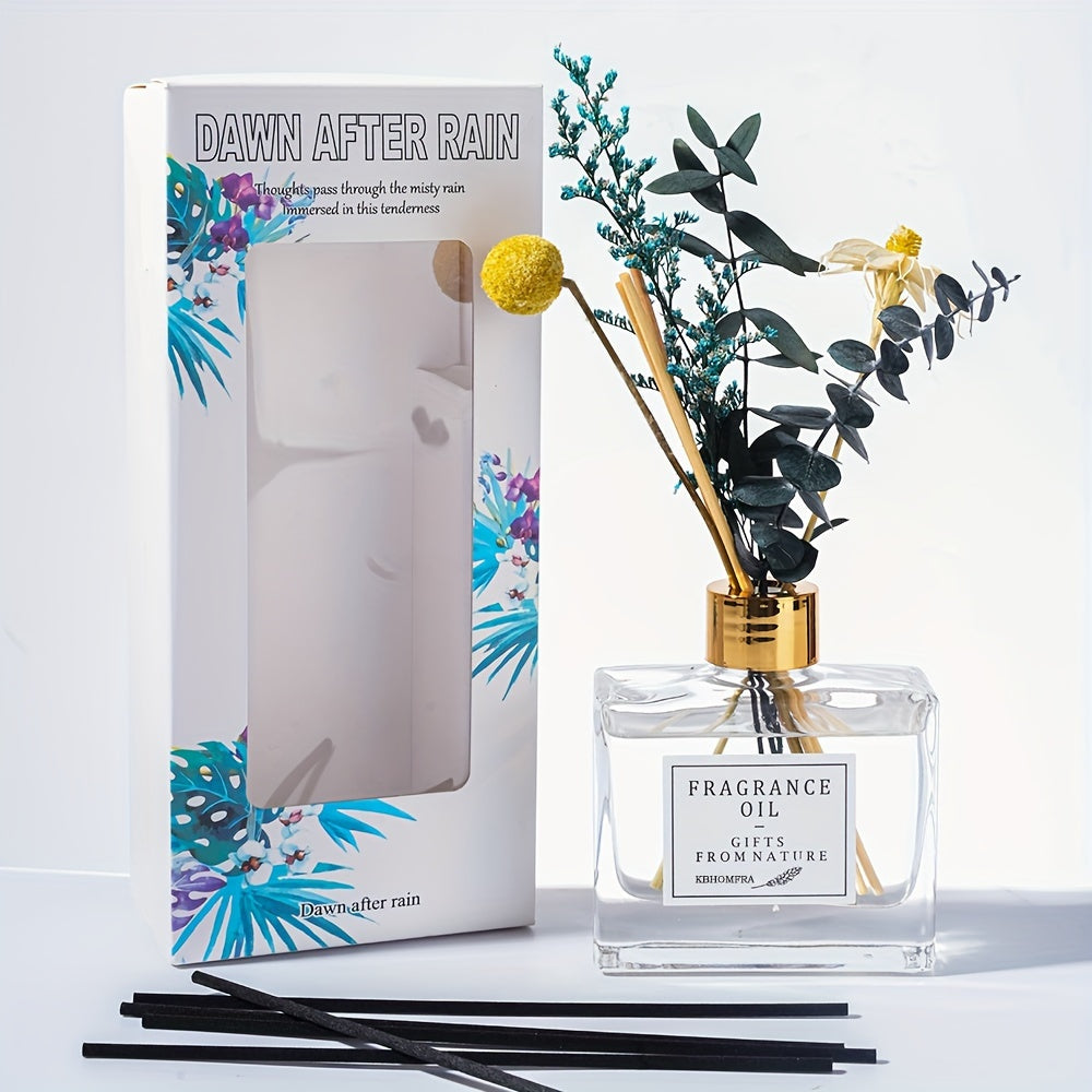 Jasmine Scent Reed Diffuser Sets 4.05 Oz(120ml) With Real Flower Diffuser Stick Home Fragrance Light Aroma Scented Home Décor Essential Oil