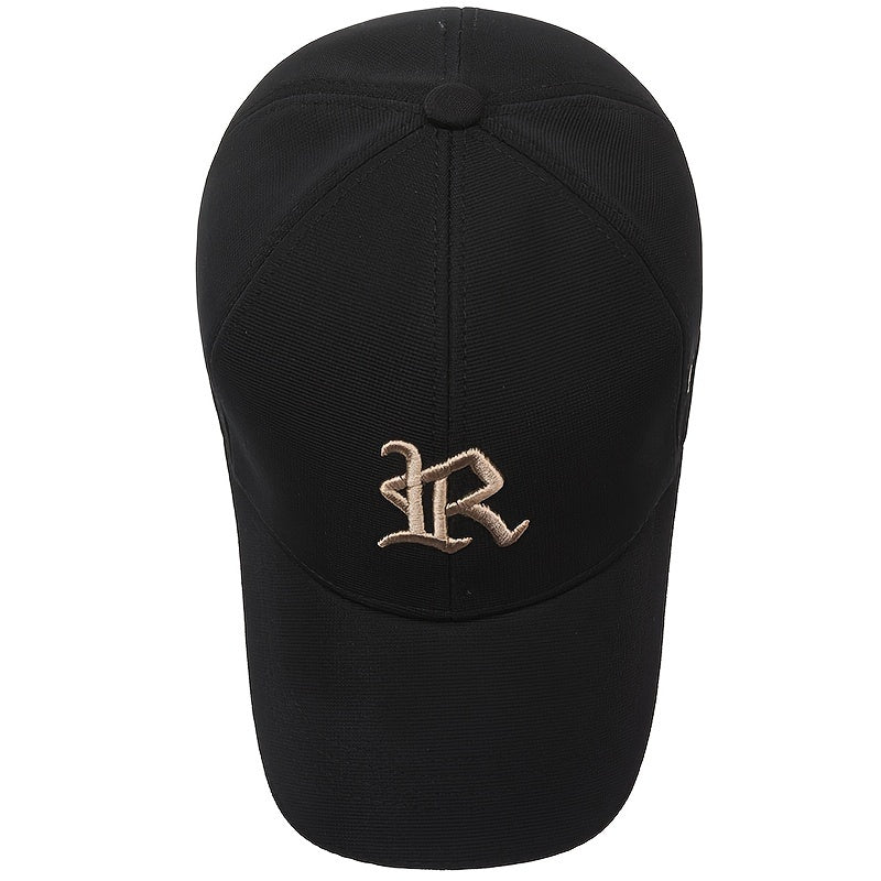 1pc 3D Embroidered Letter Baseball Cap, Soft Polyester Sports Hat, Hand Washable, Adjustable, Breathable, UV Protection, Unisex for Cycling, Golf, Outdoor Activities - Ideal for Holidays
