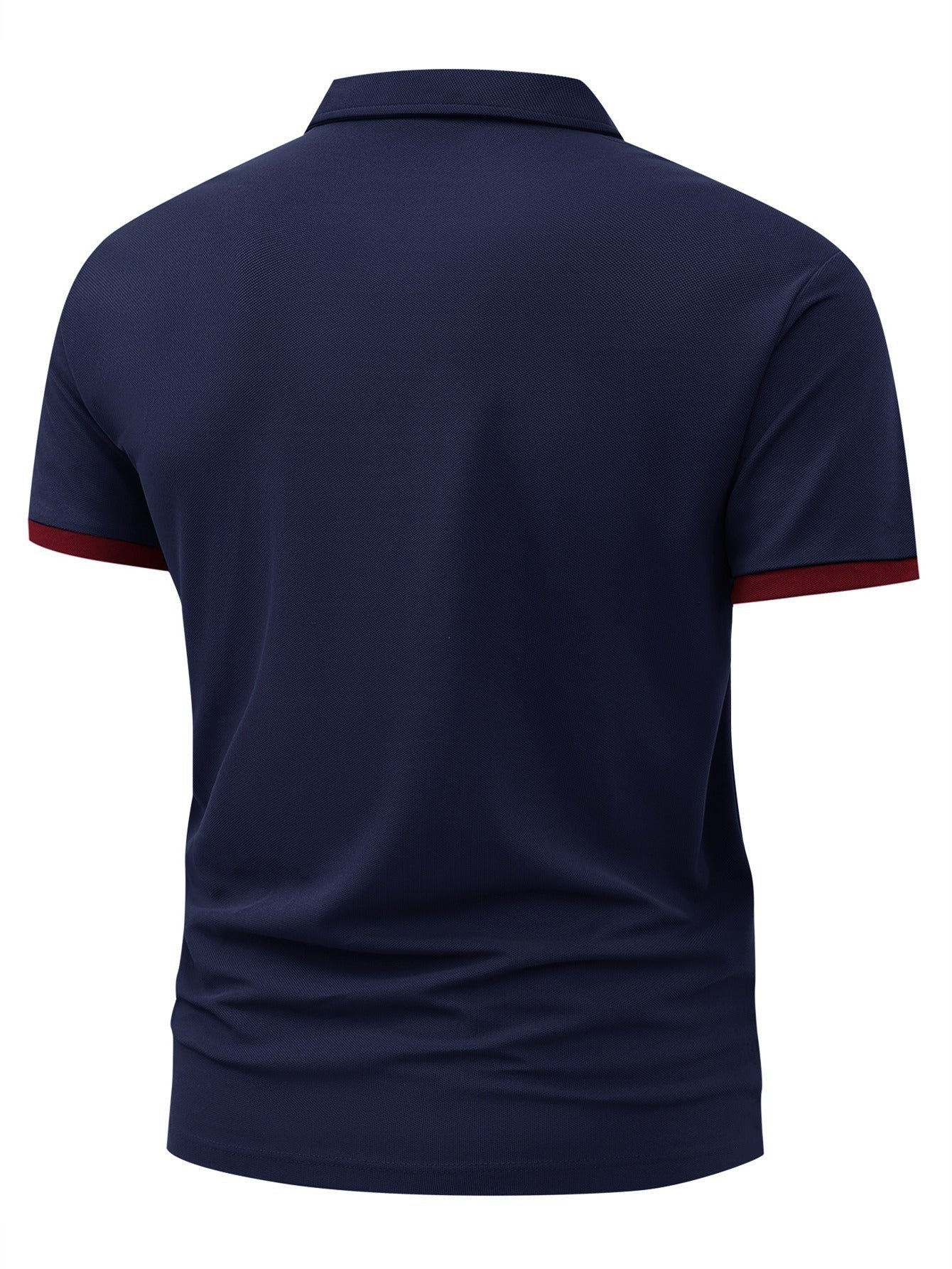 Horse Symbol Men'S New Polo Shirt with Front Pattern, Summer Polo Shirt, Casual Outdoor Short Sleeved Top, Button Neck, Slight Elasticity, Regular Fit, Suitable for Sports, Fishing, Fitness, Daily Wear