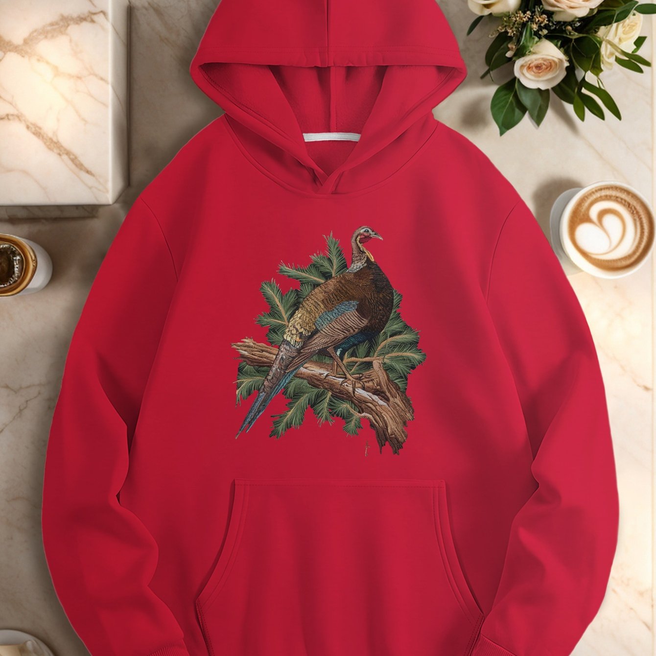 Teediy Embroidery Embroidered Pheasant on Branch Teediy Women'S Hoodies