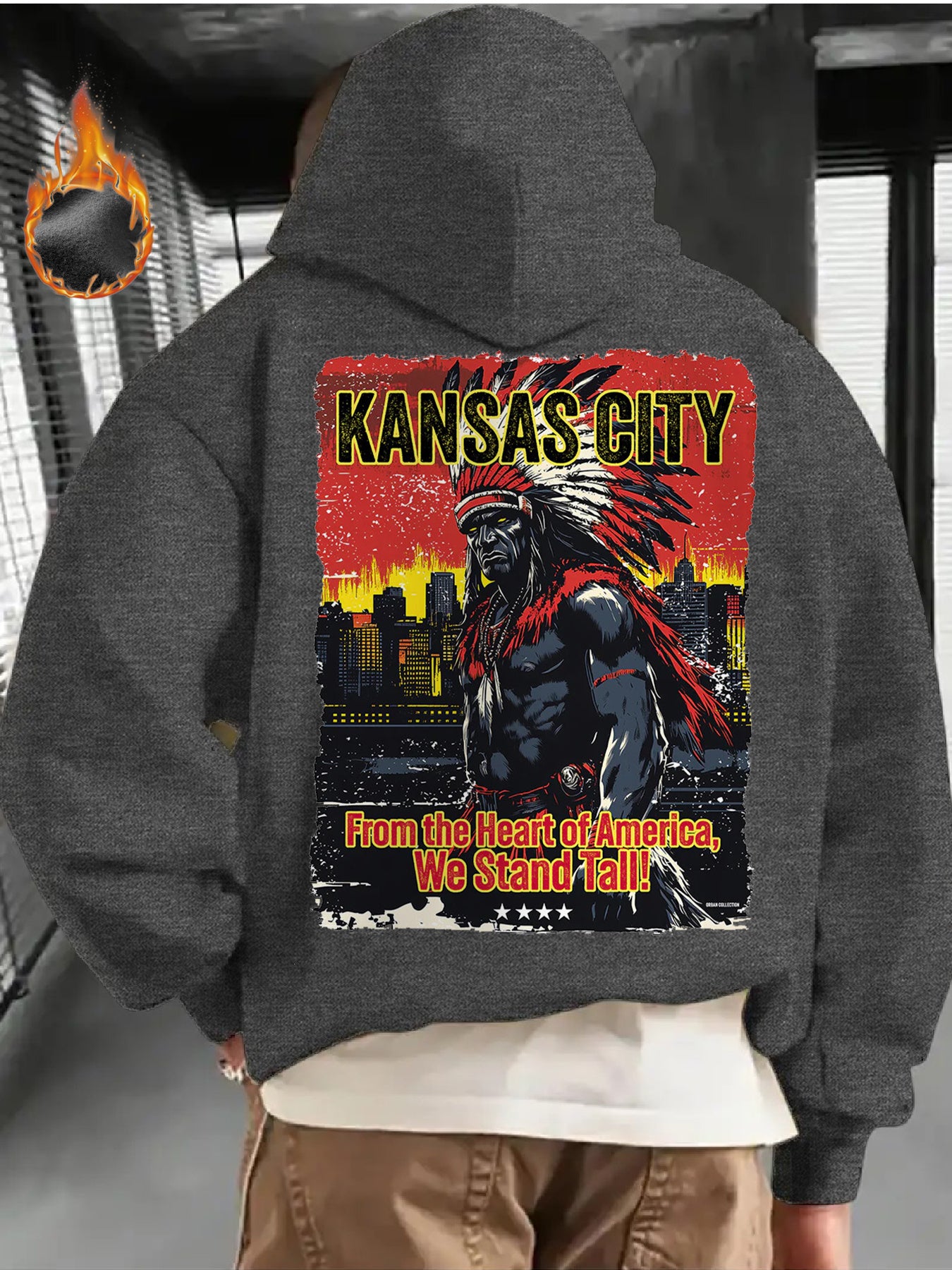 Mens Gifts, Mens Winter Clothes, Sweatshirts for Men, Kansas City Football Game Day Outfit, Design Using The Kansas City Football Logo, This Casual Hoodie Is Perfect for Football Enthusiasts, Offering Thick Warmth Ideal for W