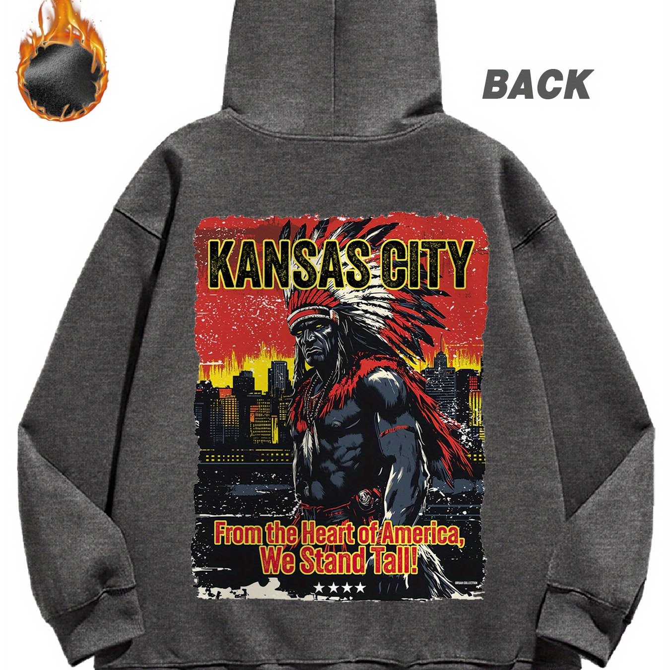 Mens Gifts, Mens Winter Clothes, Sweatshirts for Men, Kansas City Football Game Day Outfit, Design Using The Kansas City Football Logo, This Casual Hoodie Is Perfect for Football Enthusiasts, Offering Thick Warmth Ideal for W