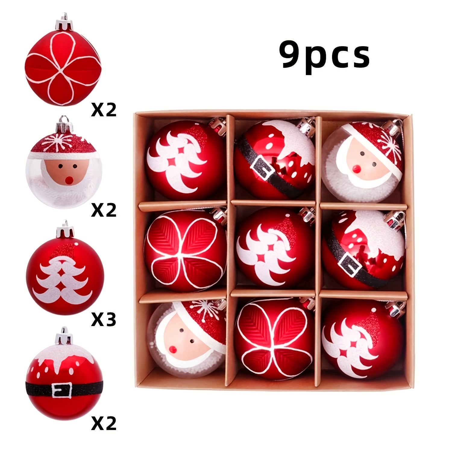 Shatterproof Christmas Ball Decorated Christmas Tree Ornaments with Pendant