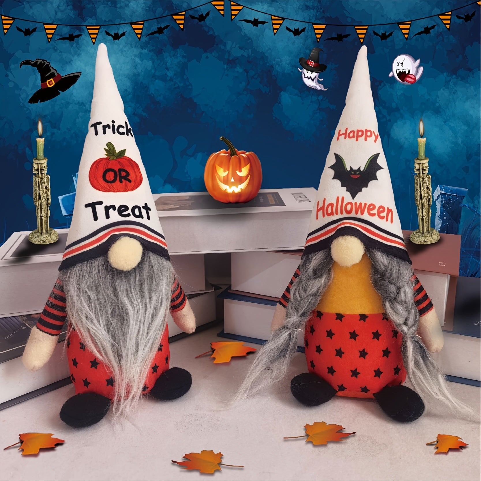 Halloween Faceless Doll Rudolf Short Leg Goblin Pumpkin Doll Bat Festival Party Decoration