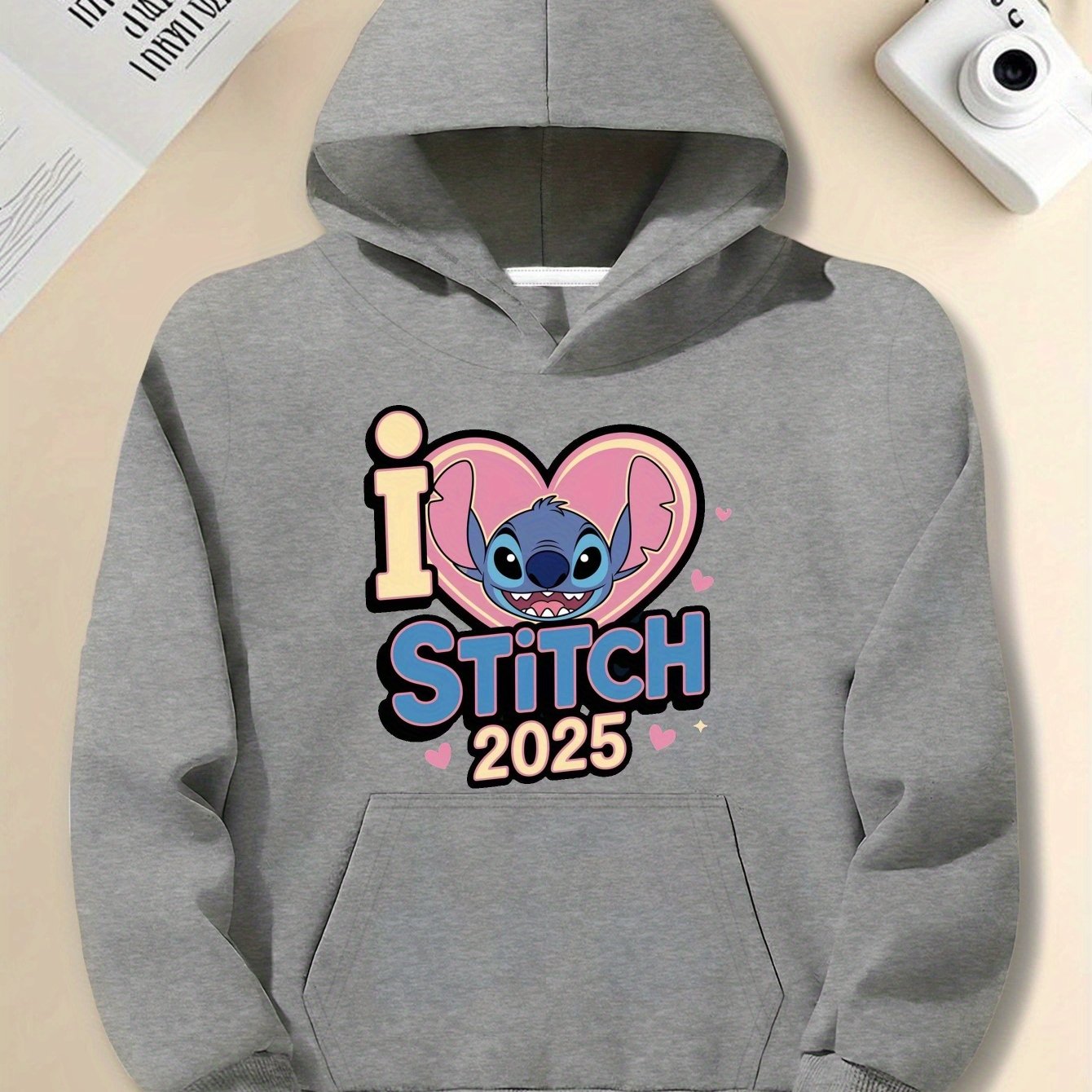 Disney Stitch Graffiti Heartshot Retro men'S casual hoodies