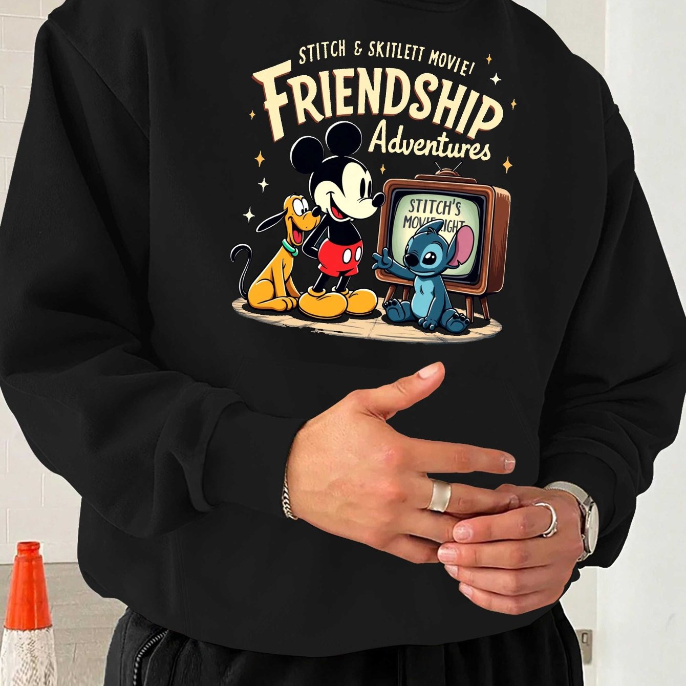 Disney stitch Men's casual hoodies