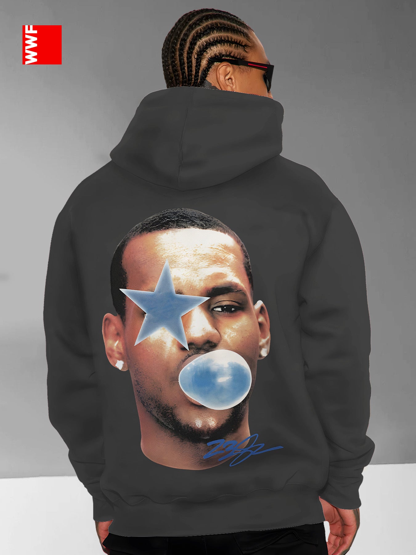 Men's Y2K Basketball Star Graphic Fleece Hoodie - Black, Trendy Hip-Hop Streetwear with Kangaroo Pocket, Perfect for Fall/Winter Casual Wear and Gifts