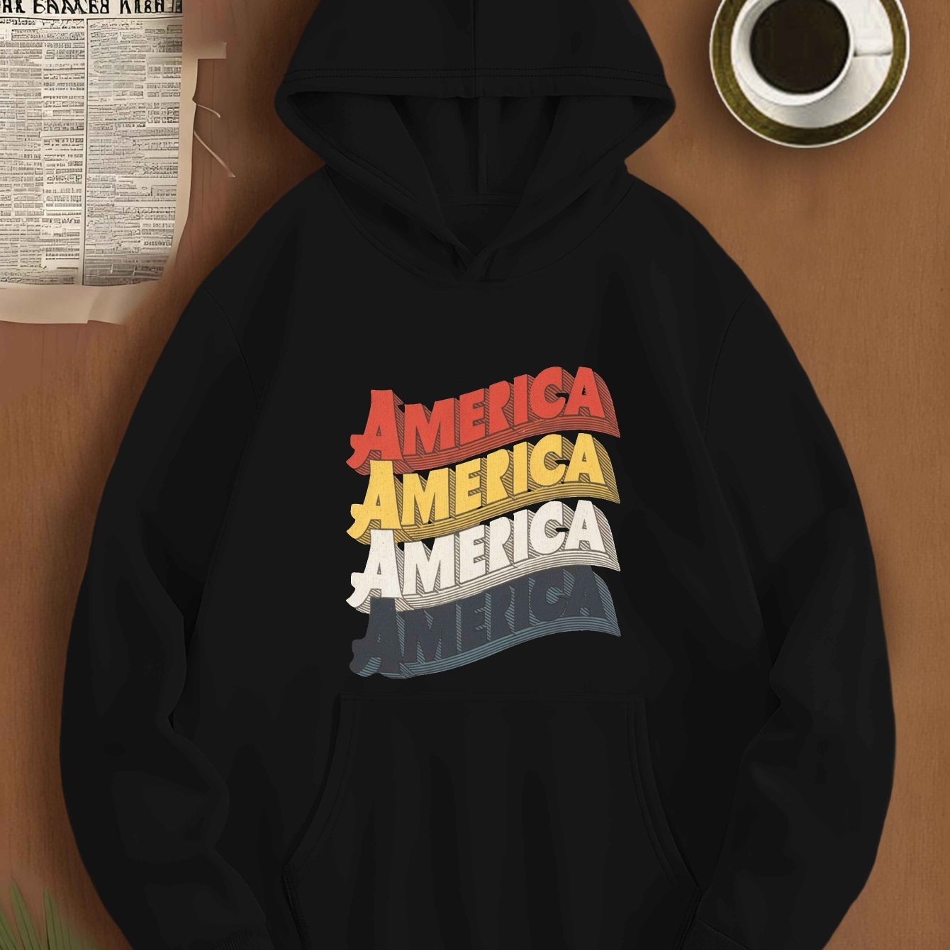 retro AMERICA Men's casual hoodies