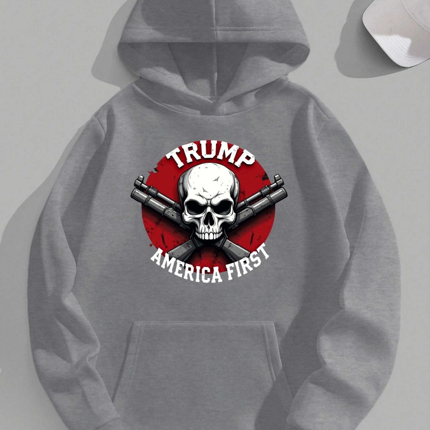 Trump America First Skull Rifles Men'S hoodies