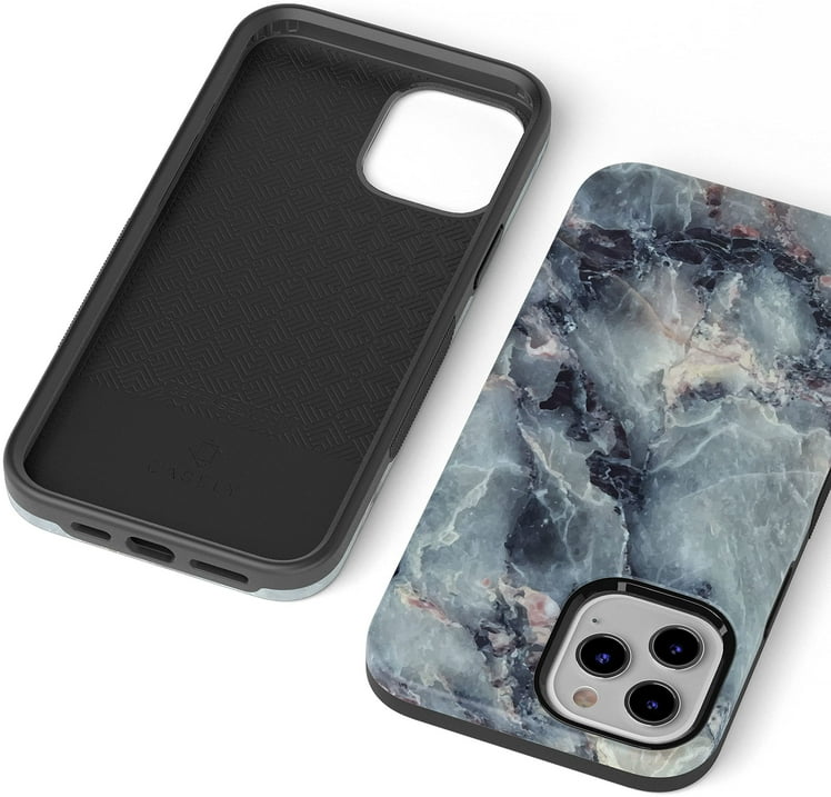 Casely iPhone Phone Case - Classic Blue Marble Case - 360 Degree Coverage for Your Phone - Precise Cutouts, 1mm Raised Lip Camera Protection - Bold