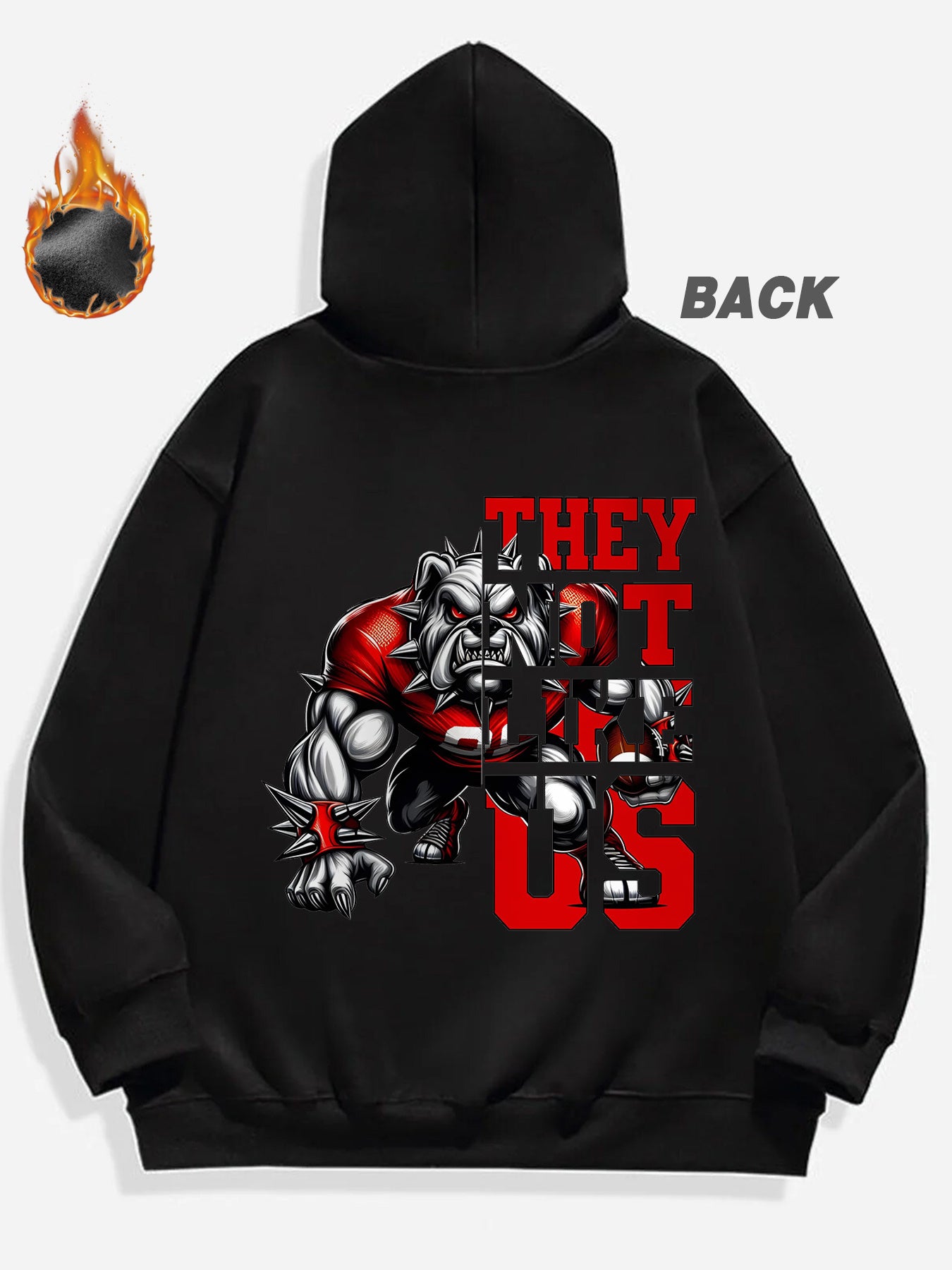 Gifts for men, Fearsome Bulldog Graphic Sport Motivational Hoodie, This casual hoodie is perfect for football enthusiasts, offering style and warmth for autumn and winter. Unisex fit with a practical pocket.