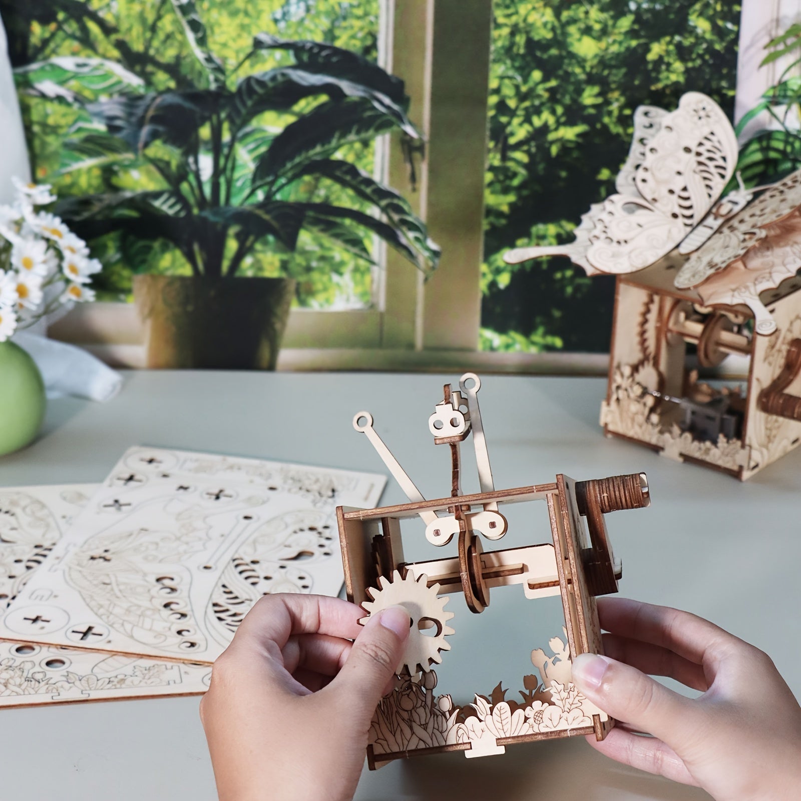 3D Handmade Wooden Butterfly Music Box You Are My Sunshine Assembly Model Kit - Holidays, Birthdays, Christmas Gifts