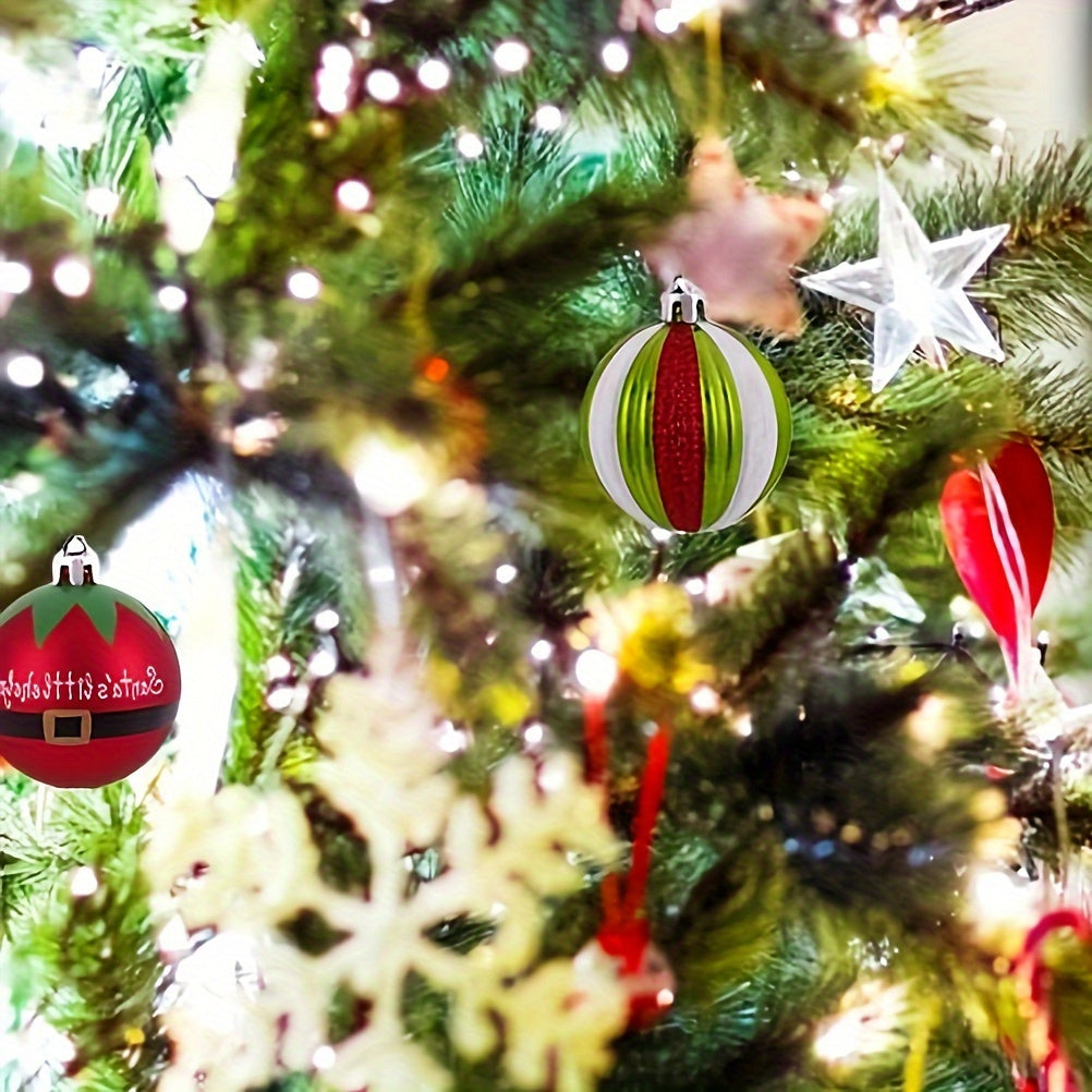 Shatterproof Christmas Ball Decorated Christmas Tree Ornaments with Pendant