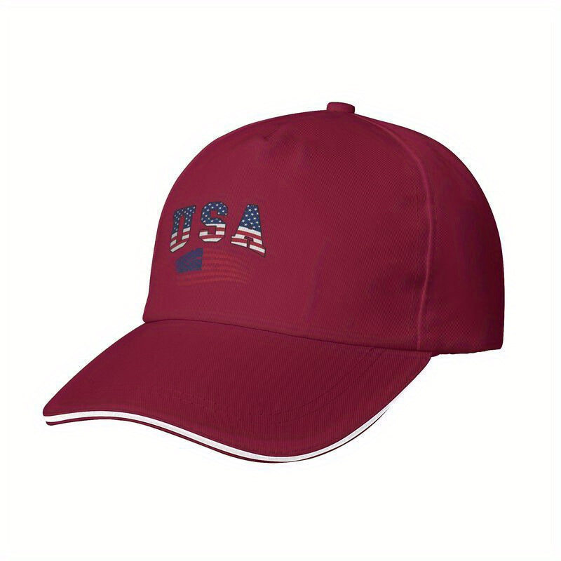 USA Adjustable Baseball Cap, Breathable Polyester, Perfect for Outdoor Activities, Beaches, Travel and Casual Wear - Machine Washable, Perfect Gift, Beach Cap | Casual Look | Adjustable Fit